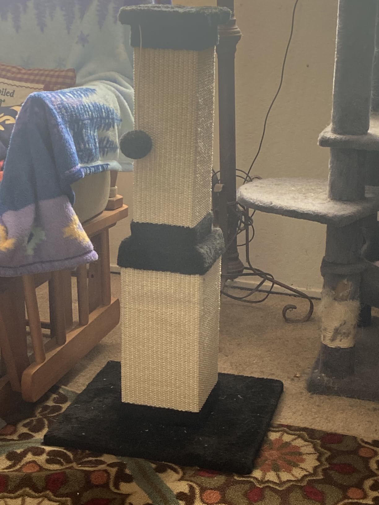 Cat Scratching Post for Indoor Cats, 32Inch Sisal Cat Scratcher, Beige customer photo 2