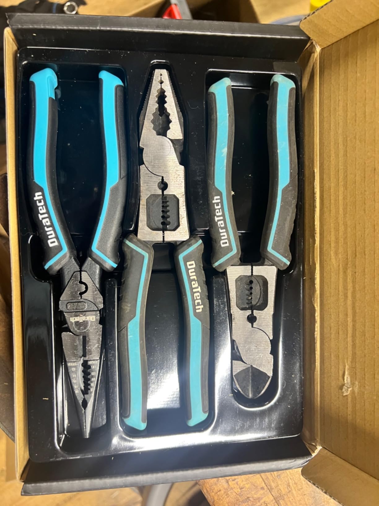 DURATECH 3PCS Pliers Set, Large 6 in 1 Multifunctional Wire Stripper Crimper Cutter, 8.5
