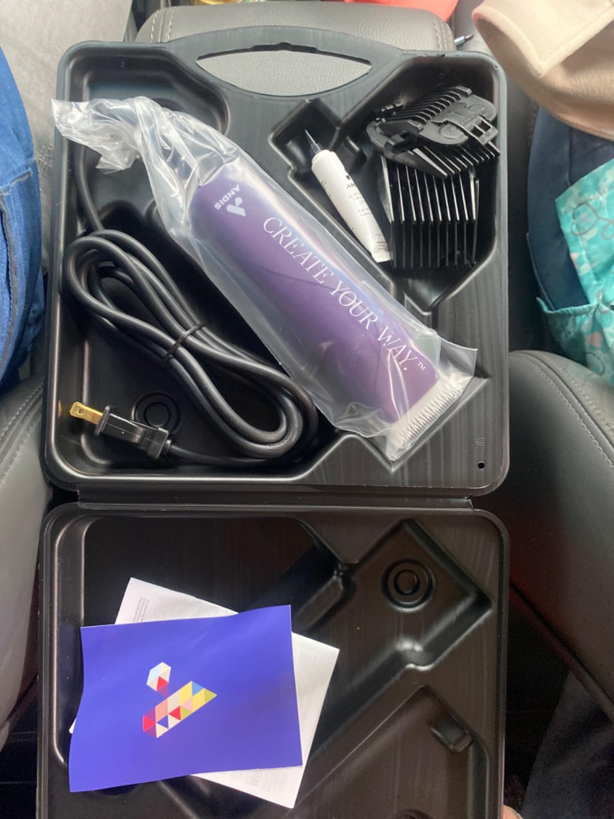 Andis 24820 EasyClip 7-Piece Detachable Ceramic Blade Clipper Kit, Purple customer photo 1