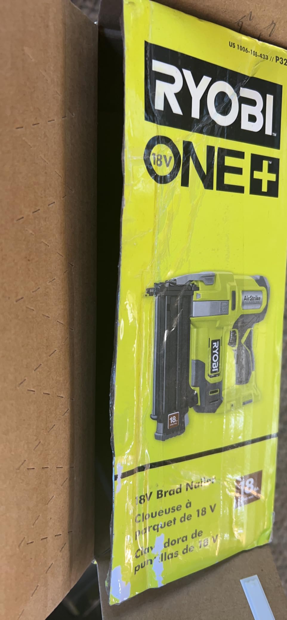 Ryobi 18V ONE+ 18-Gauge Cordless Airstrike Brad Nailer (Tool Only) P321 customer photo 1