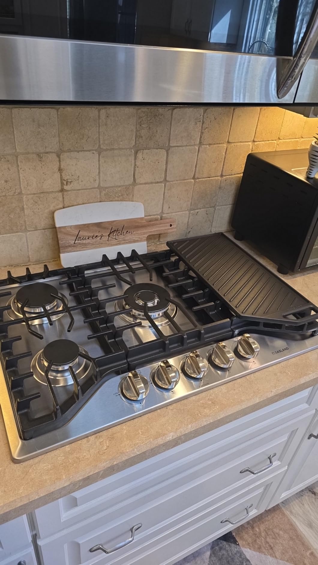 GASLAND 36 Inch Gas Cooktop, PRO GH3365SF 5 Burner Gas Stovetop with Reversible Cast Iron Grill/Griddle, Plug-in, NG/LPG Convertible Cooktops, Stainless Steel customer photo 1