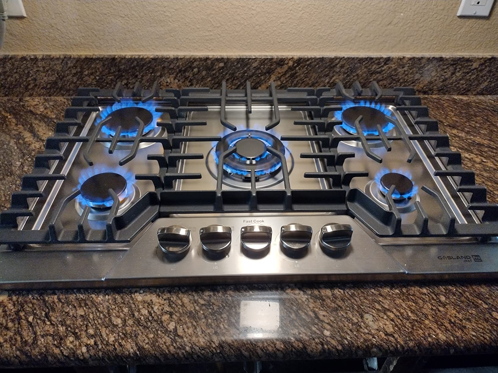 GASLAND 36 Inch Gas Cooktop, PRO GH3365SF 5 Burner Gas Stovetop with Reversible Cast Iron Grill/Griddle, Plug-in, NG/LPG Convertible Cooktops, Stainless Steel customer photo 2