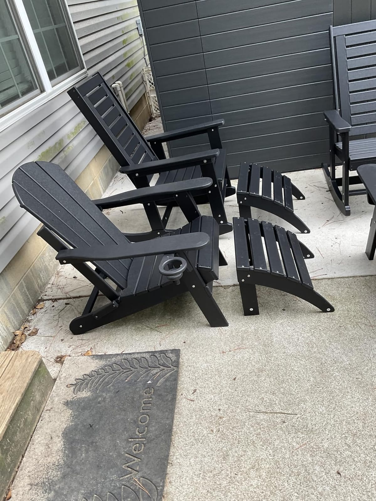 GREENVINES Folding-Adirondack-Chairs Set of 2, HDPE All Weather, Blue customer photo 1
