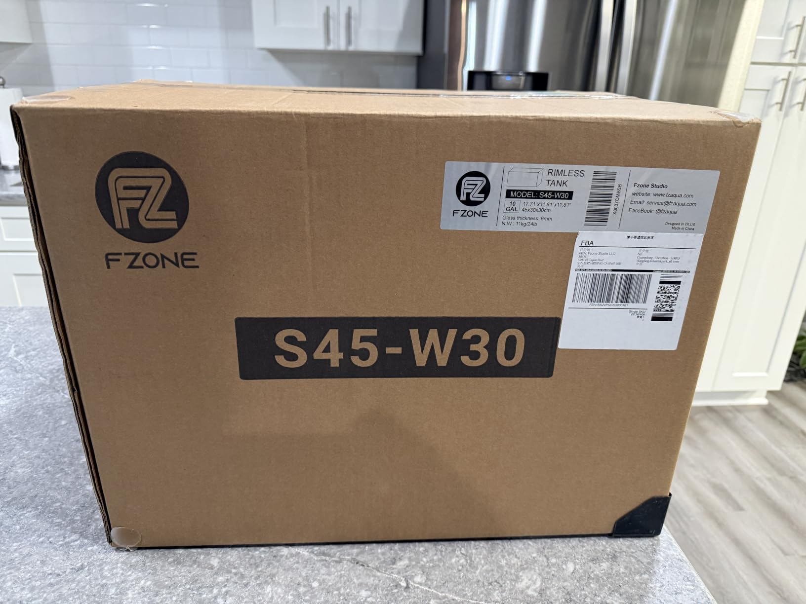FZONE 6.4Gal Shallow Rimless Aquarium, Ultra-White Glass (L45-W30) customer photo 2