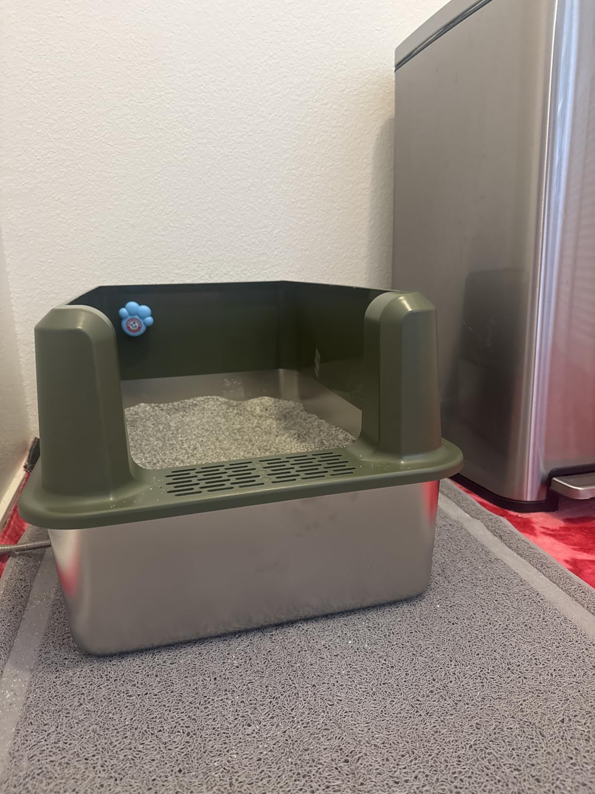 Stainless Steel Cat Litter Box, XL High Sided Open Top Litter Pan, 1 Scoop customer photo 1