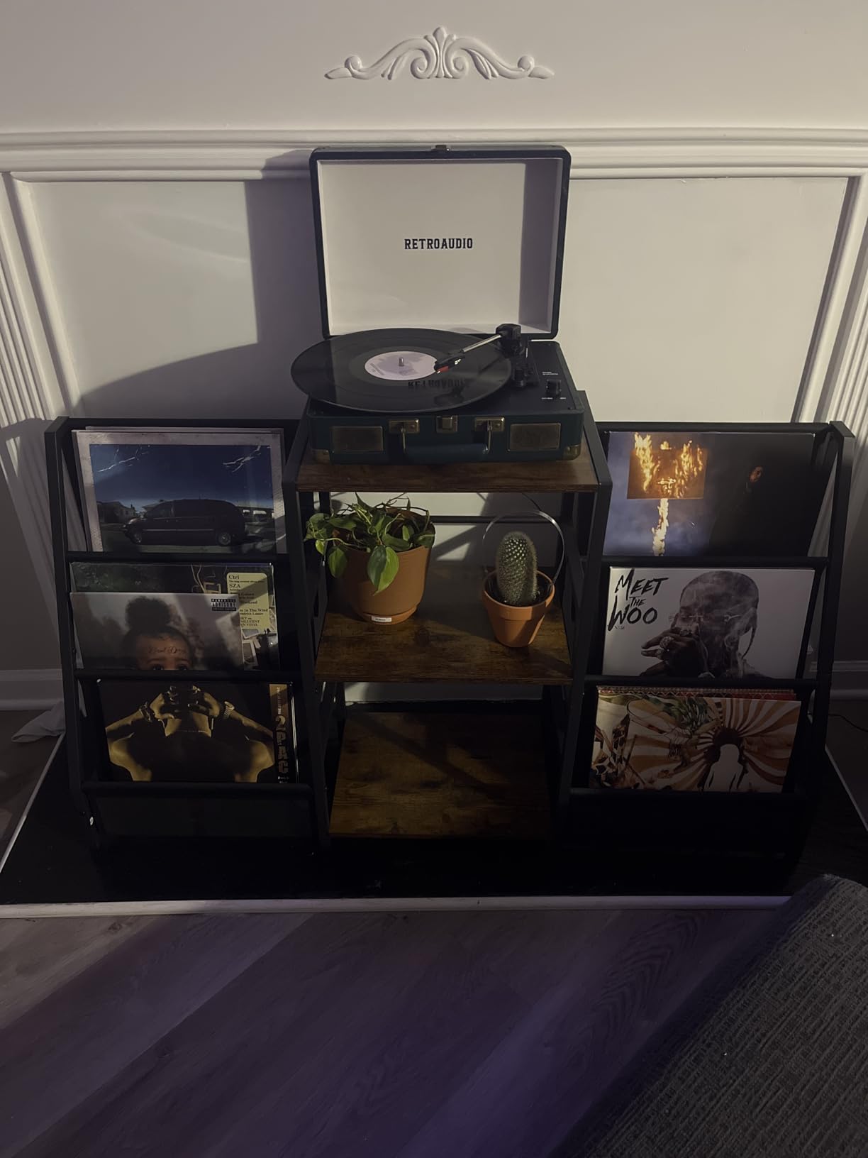 Record Player Stand with Vinyl Storage, Record Player Table with Vinyl Record Storage Up to 280 Albums, Turnta ble Stand with Record Holder Display Shelf, Record Cabinet for Media Stereo Audio customer photo 2