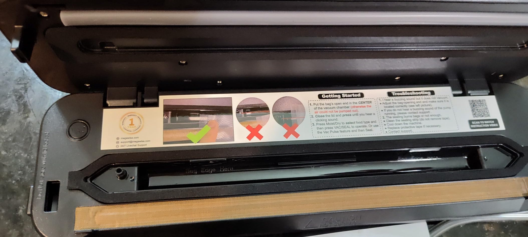 MEGAWISE Model B 2025 Vacuum Sealer | Powerful & Compact | One-Touch Automatic Food Sealer for Cold, Wet, Moist, and Dry Foods | Compatible with Thick, Medium, and Thin Bags | OMNI MACHINE (Black) customer photo 1
