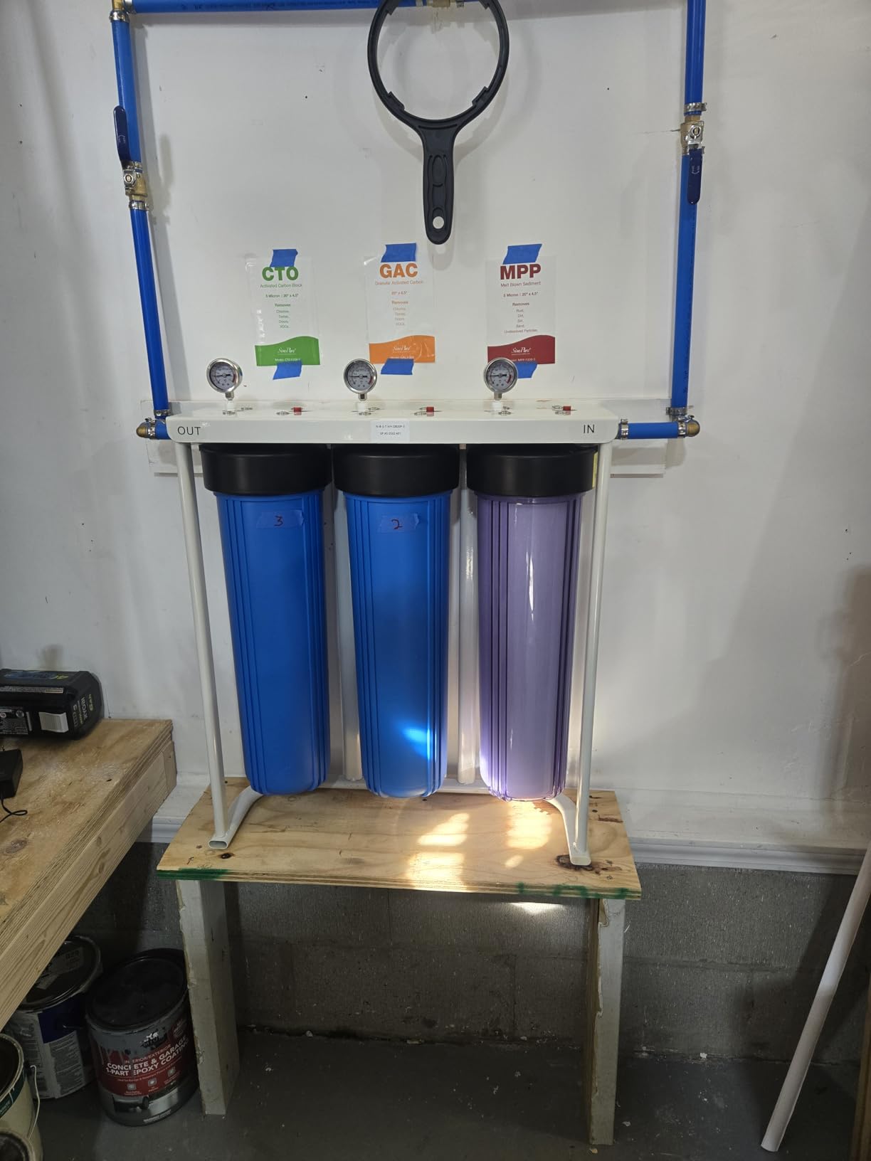 SimPure Whole House Water Filter System, 3 Stages Clear 20