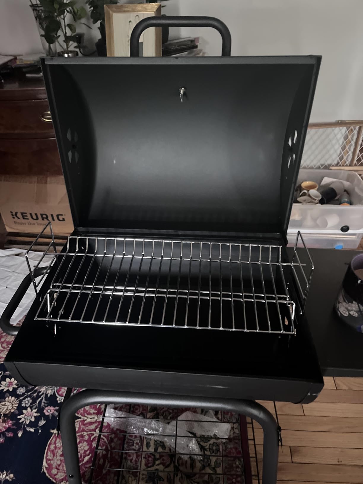 Charcoal Grill with Side Table,Barrel BBQ Grill 500 Sq In Cooking Area customer photo 2