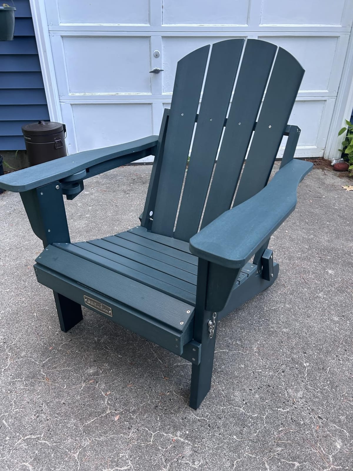 SERWALL Folding Adirondack Chair Set of 4, Fire Pit with Cup Holder -Black customer photo 2