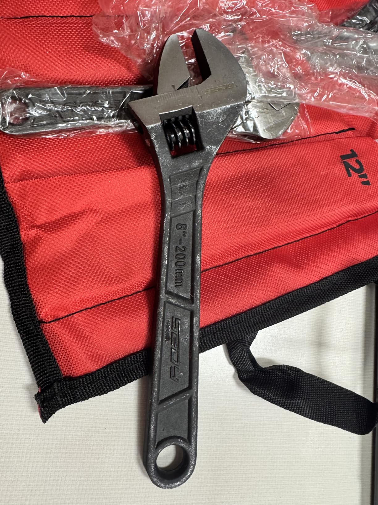Adjustable Wrench Set Wrenches Sets: 4-Piece 6, 8, 10, 12 Inch Chrome Vanadium Steel Corrosion-Resistant Black Oxide Finish for Automotive Plumbing and Household Repairs customer photo 1