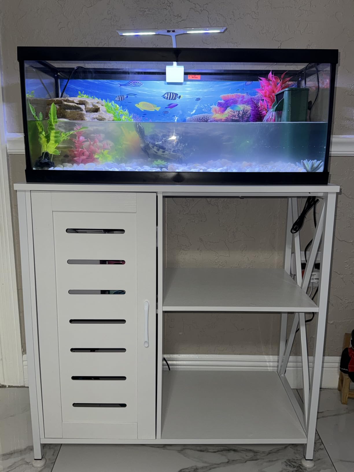 Herture 55-75 Gallon Fish Tank Stand, Reptile Tank Stand with Power Outlets customer photo 2