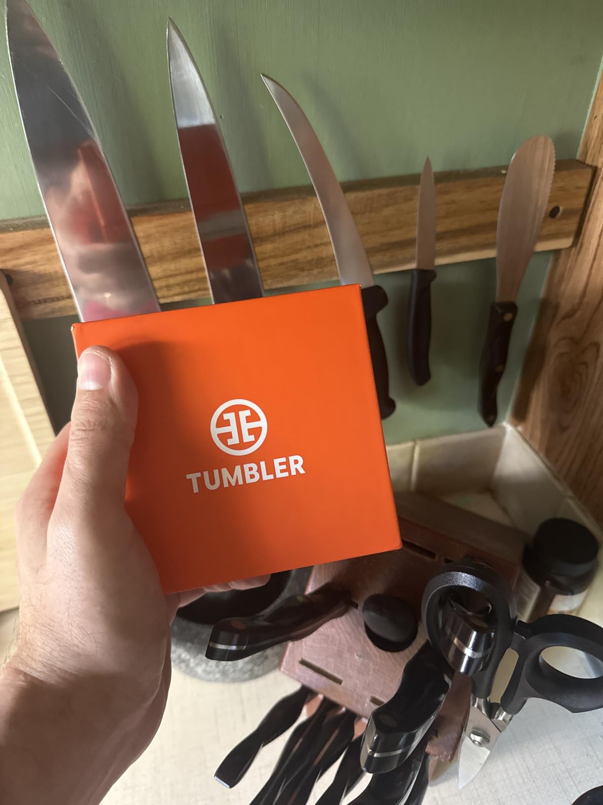 The Original Tumbler Rolling Knife Sharpener™ (Wood) customer photo 1