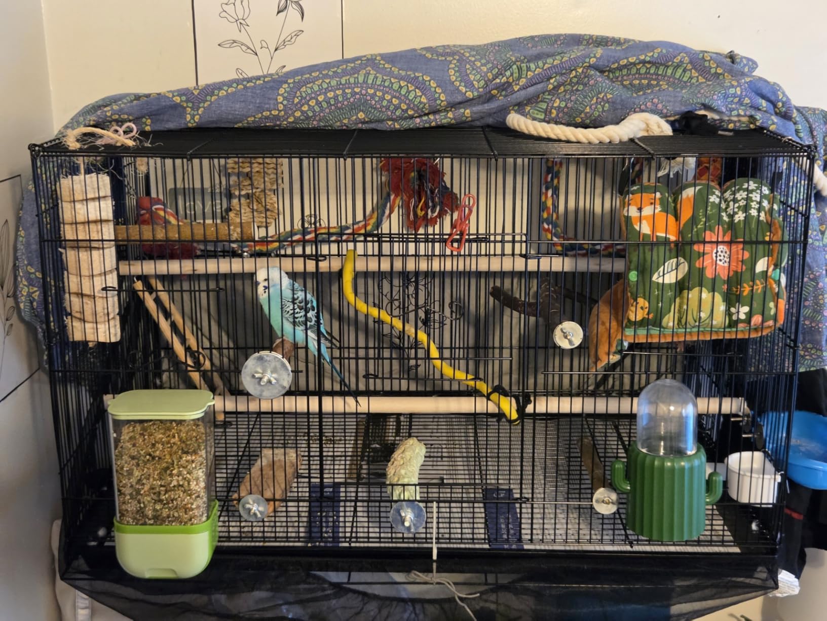 VEVOR 30 Inch Flight Bird Cage, Stackable Bird Cage Parakeet Cage with Slide-Out Tray and Handle, Small Parrots Birdcage for Cockatiels Budgies Conure Macaw Finch Lovebirds Canaries Pigeons customer photo 2