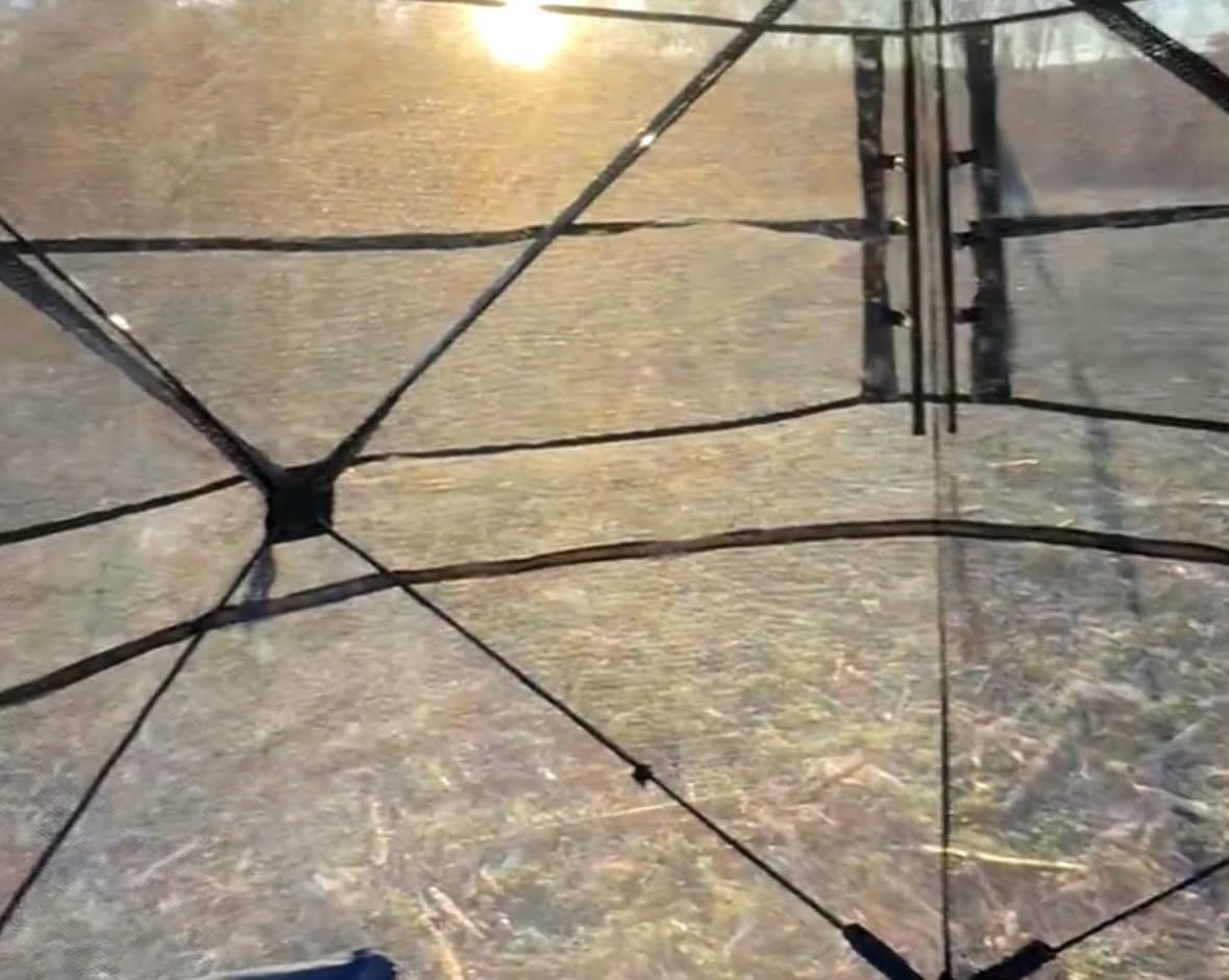 Extra Large Hunting Blind 4 Person, 288/360 Degree See Through Pop up Ground Blinds for Deer Turkey Duck Hunting, Bow Hunting Adjust Windows with Silent Zipper customer photo 1