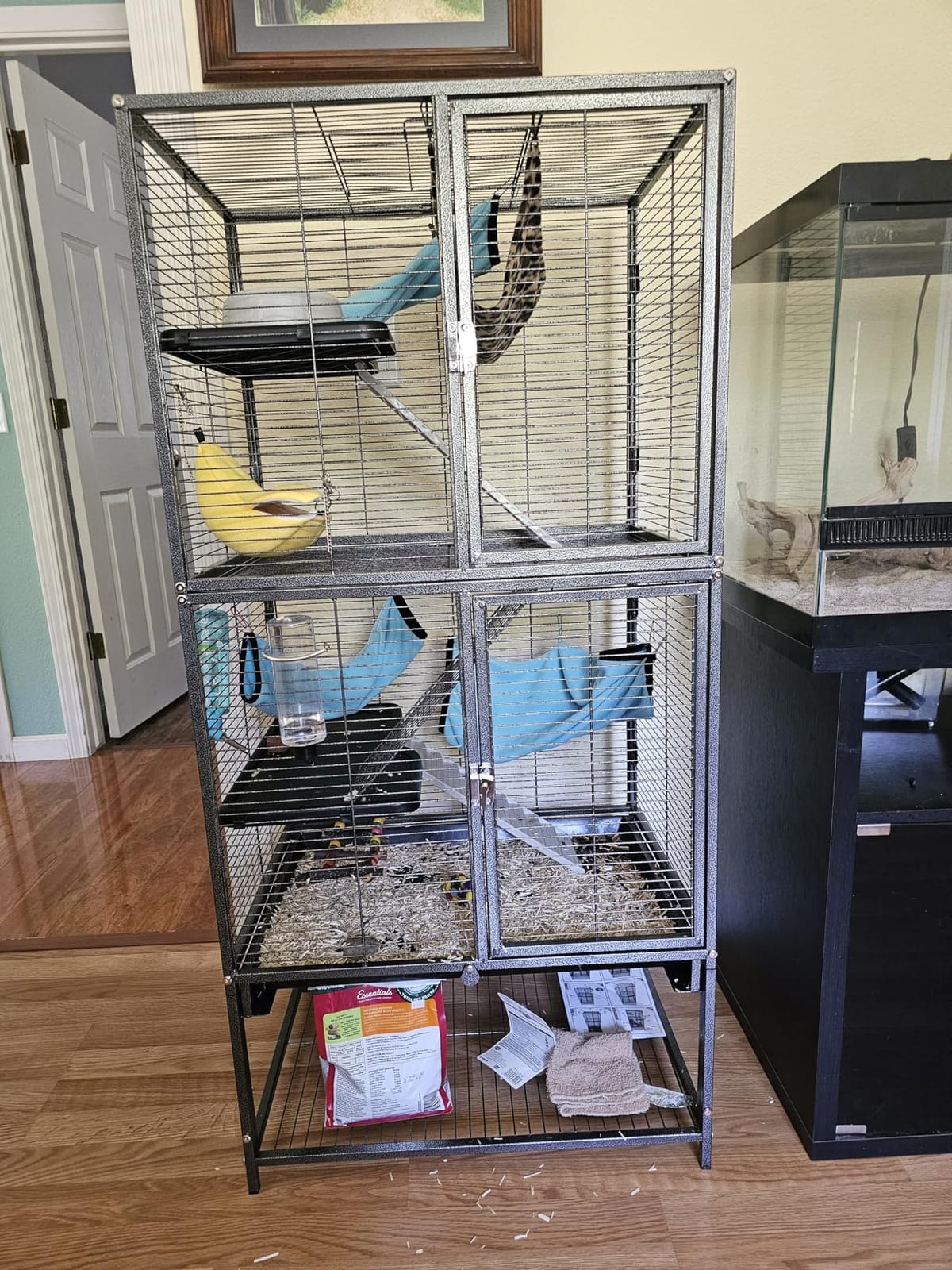 Large Two Full Story Deluxe Double Unit Small Animal Critters Rolling Cage customer photo 1
