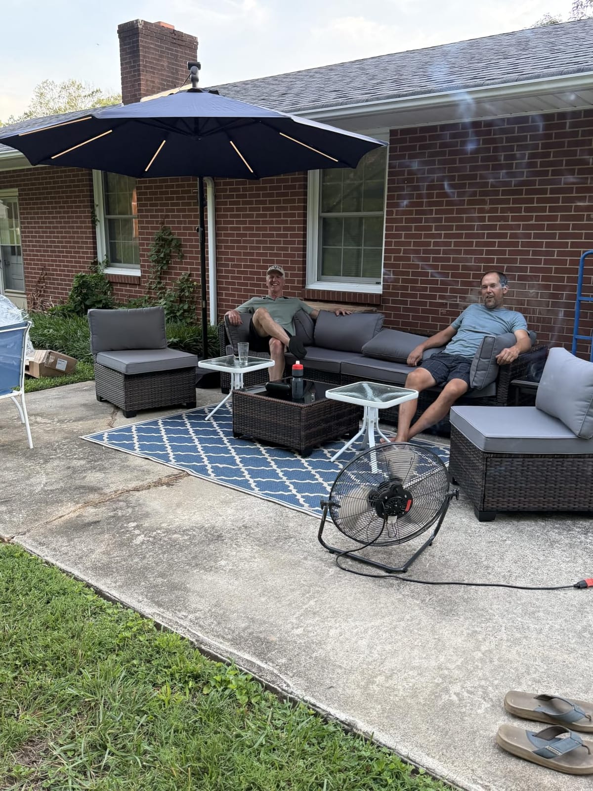 Qsun 7 Pieces Outdoor Patio Furniture Set, PE Rattan Outdoor Wicker Sectional Furniture Sofa Set, with Cushions and Glass Coffee Table, for Balcony, Porch, Garden, Grey customer photo 1