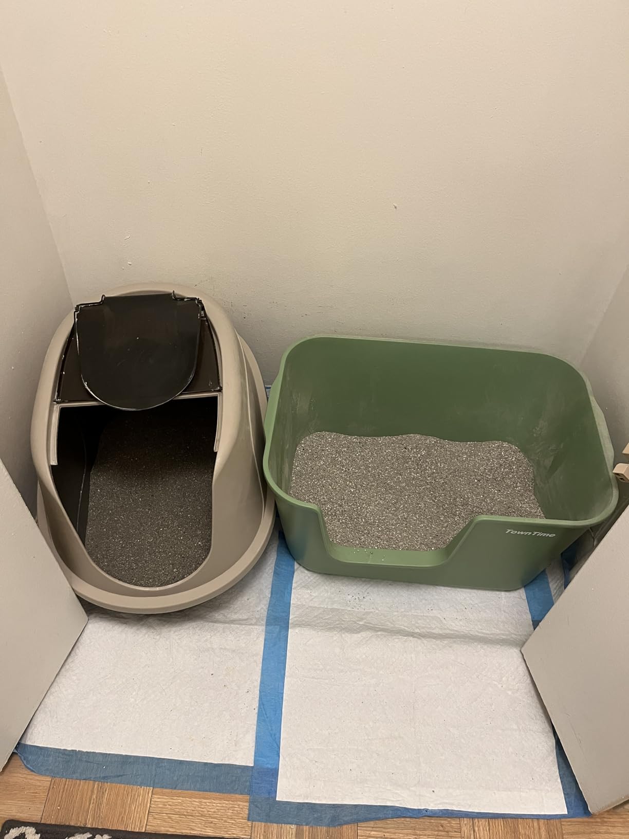 Extra Large Kitty Litter Box with High Sides, Anti-Splashing, Tool-Free Assembly, Multi Cat, Jumbo (Grey) 24.60