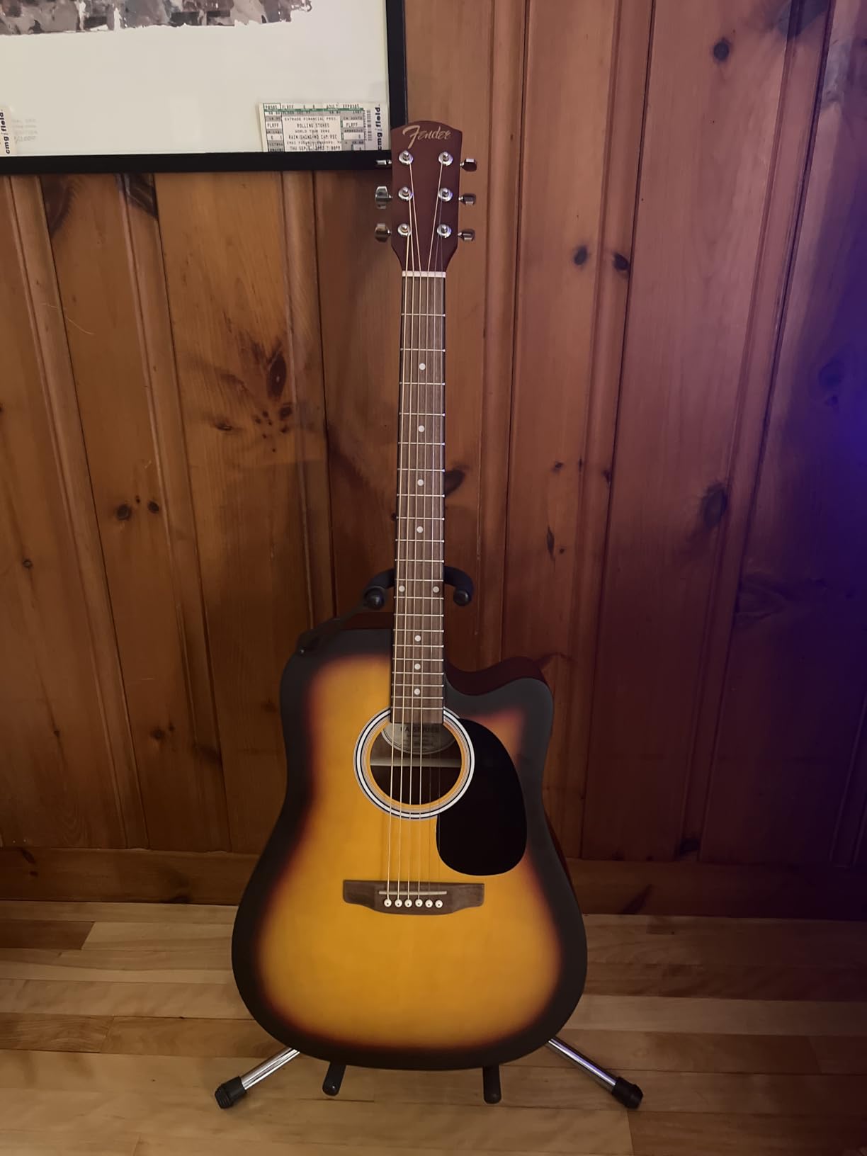 Fender FA-25CE Dreadnought Acoustic Electric Guitar, Beginner Guitar, with 2-Year Warranty, Includes Built-in Tuner and On-Board Volume and Tone Controls, Comes with Free Lessons, Natural customer photo 1