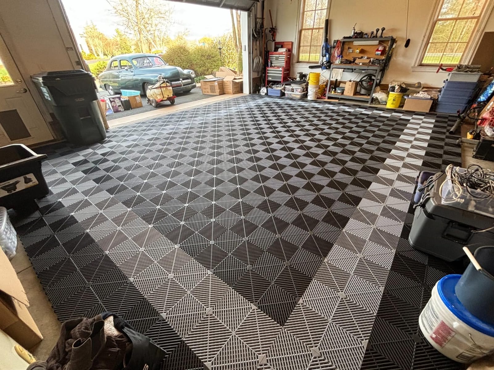SafeRacks Vented Interlocking Garage Floor Tiles - Black, 48 Pack customer photo 2