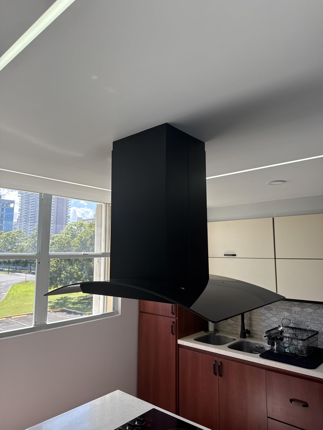 FIREGAS Island Range Hood 36 inch, 700 CFM Ceiling Mount Kitchen Vent Hood customer photo 2