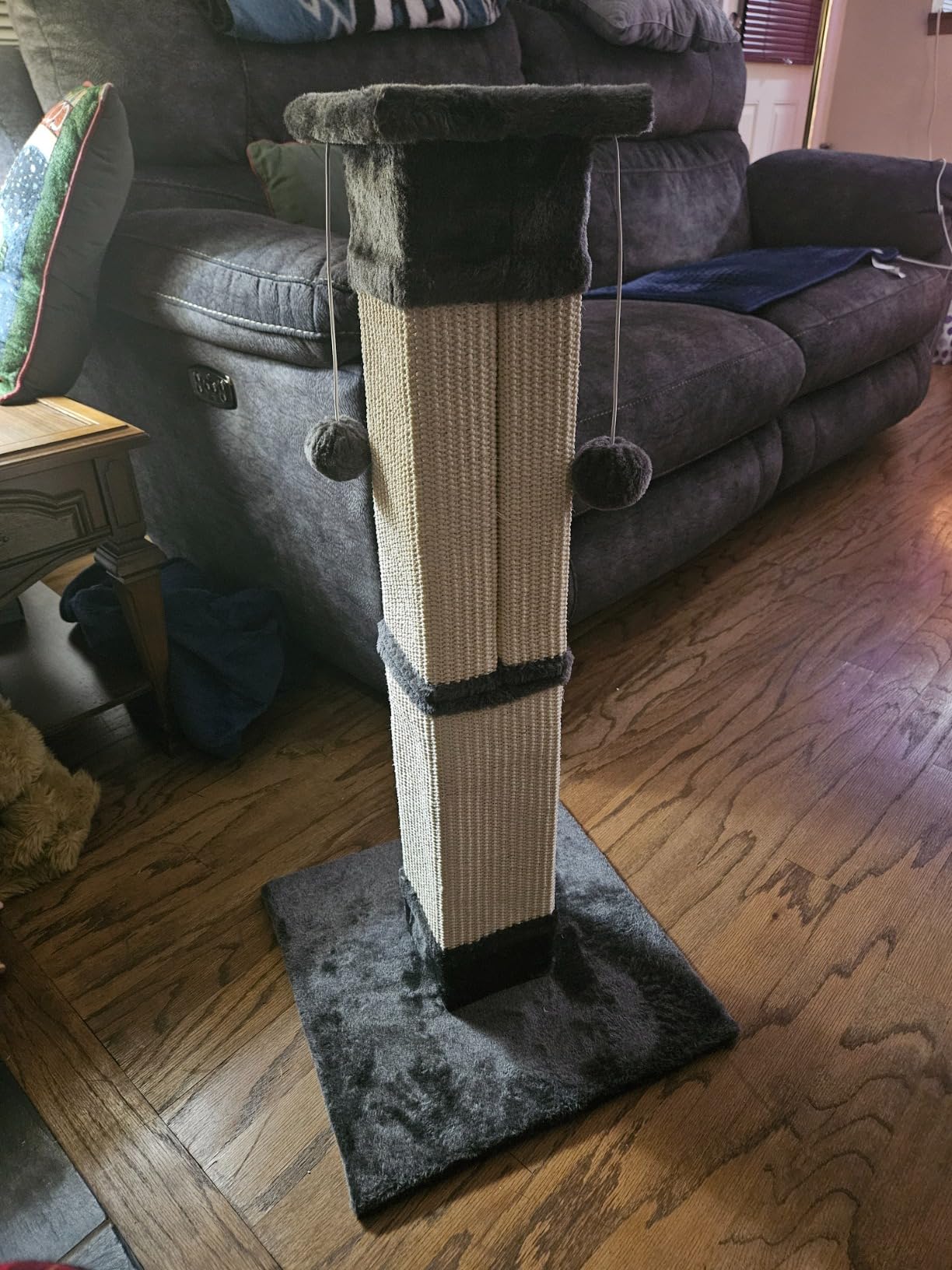 SOCATER Cat Scratching Post 33 Inch Nature Sisal Cat Scratch Post for Indoor Cats, Large Cat Scratcher Protect Your Furniture, for All Breeds customer photo 2