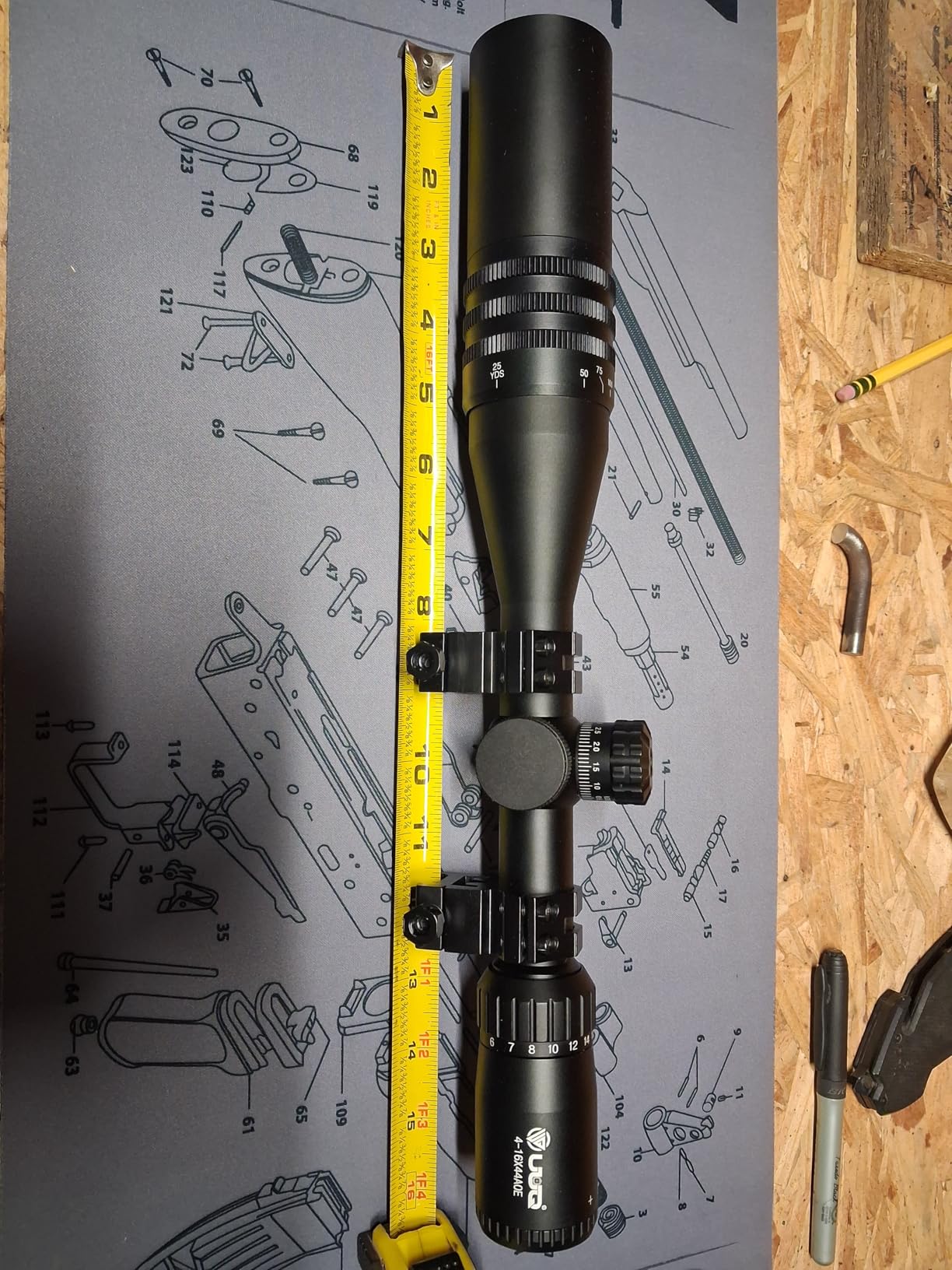 UUQ 4-16X44AO Rifle Scope for Hunting, Fits 11mm/20mm Mounts, SFP Long Range Optics with R/G/B Illumination, Crosshairs Reticle, Front Parallax Adjustment, Locking Turret, Sunshade customer photo 2