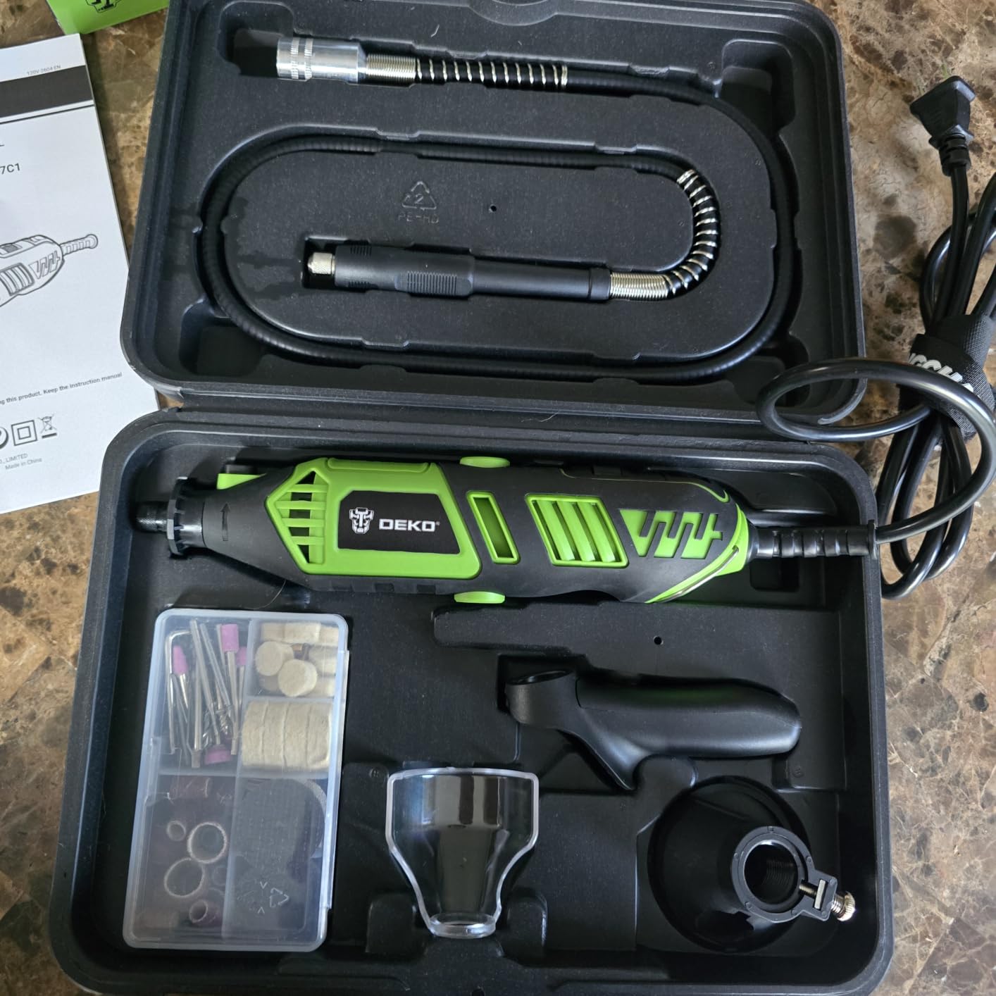 DEKOPRO Rotary Tool Kit, 1.5-Amp Corded Power Rotary Tools with 42
