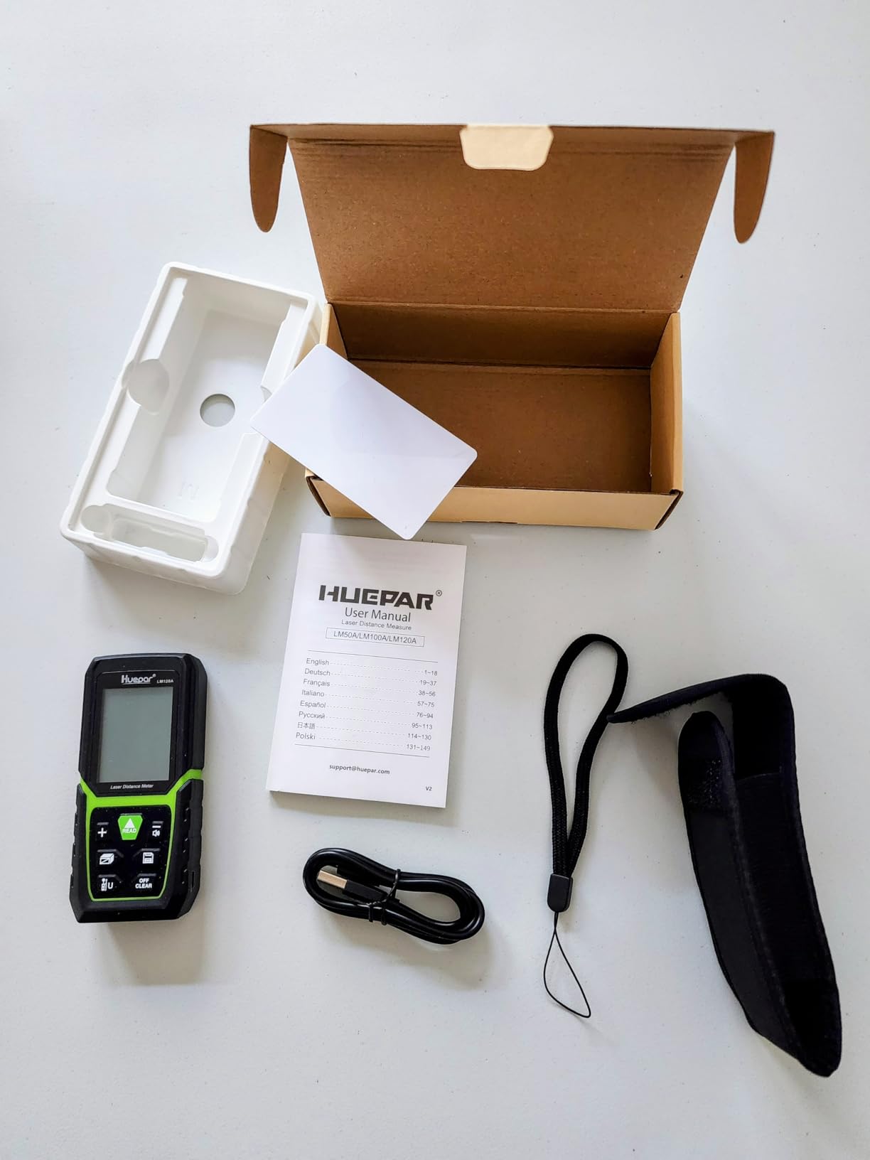 Huepar 2026 Upgraded Dual Laser Measuring Tool 395Ft, Phone App, Green Beam customer photo 1