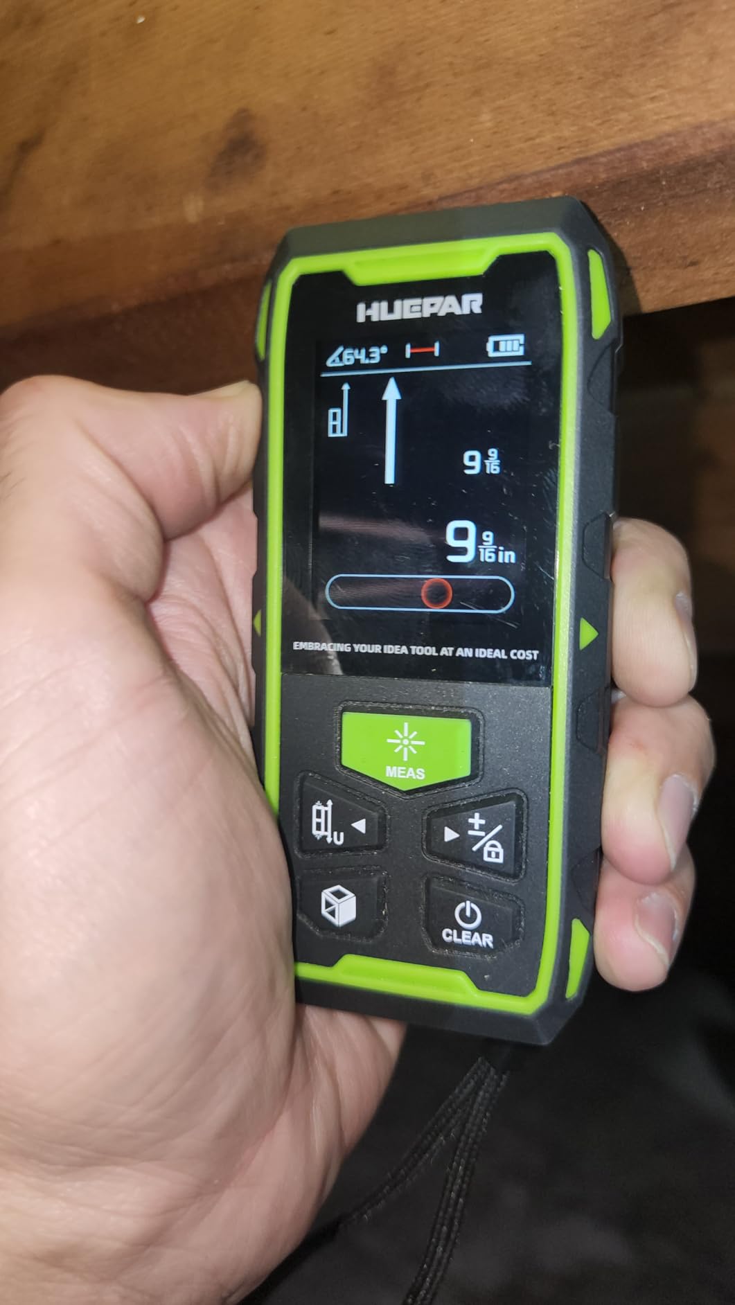 Huepar 2026 Upgraded Dual Laser Measuring Tool 395Ft, Phone App, Green Beam customer photo 2