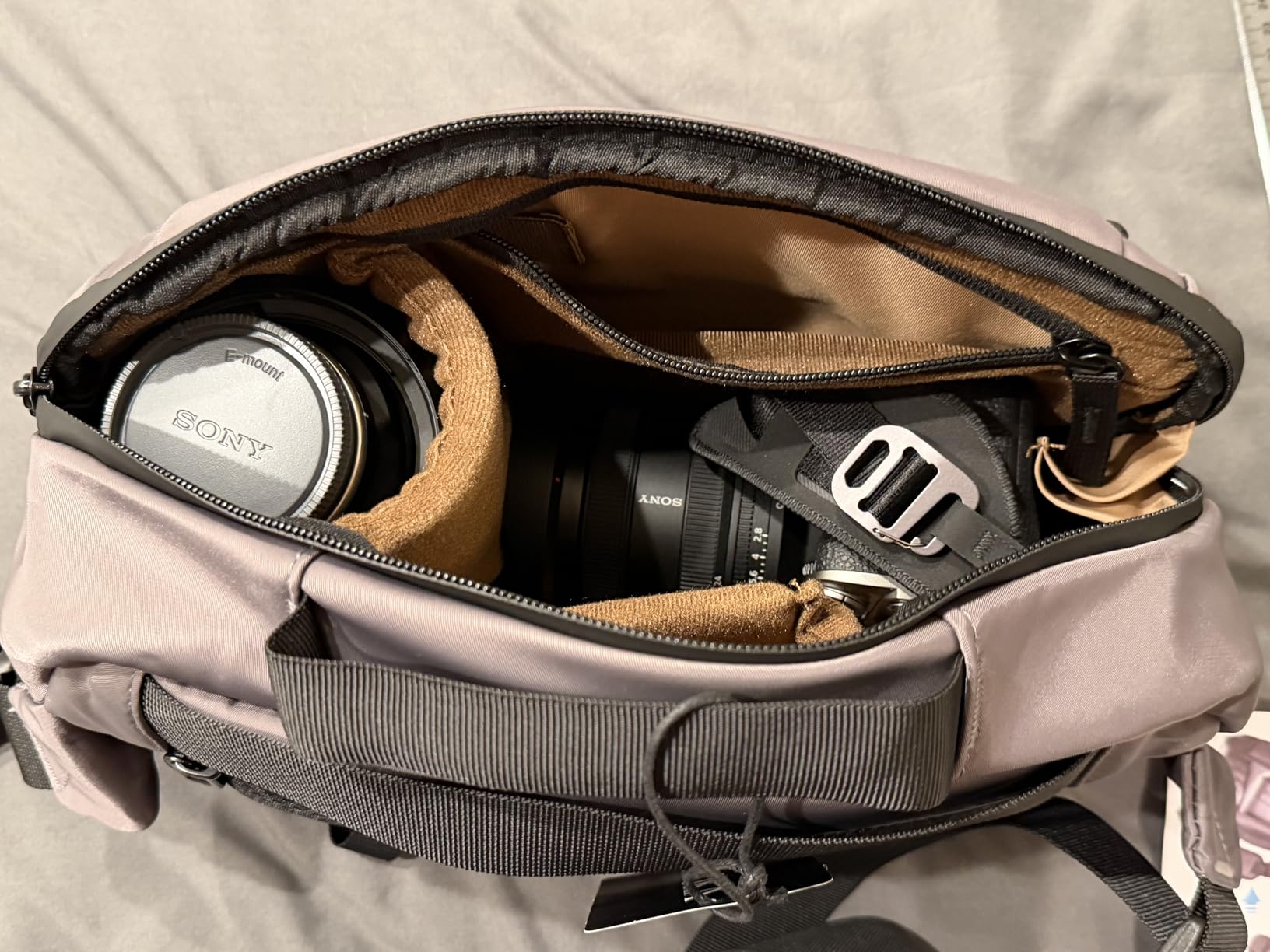 TAAOKA Camera Sling Bag,Travel Waterproof Camera Case with Tripod Holder,Lightweight DSLR/SLR/Mirrorless Small Camera Bags Crossbody for photographers (Dark Green) customer photo 2