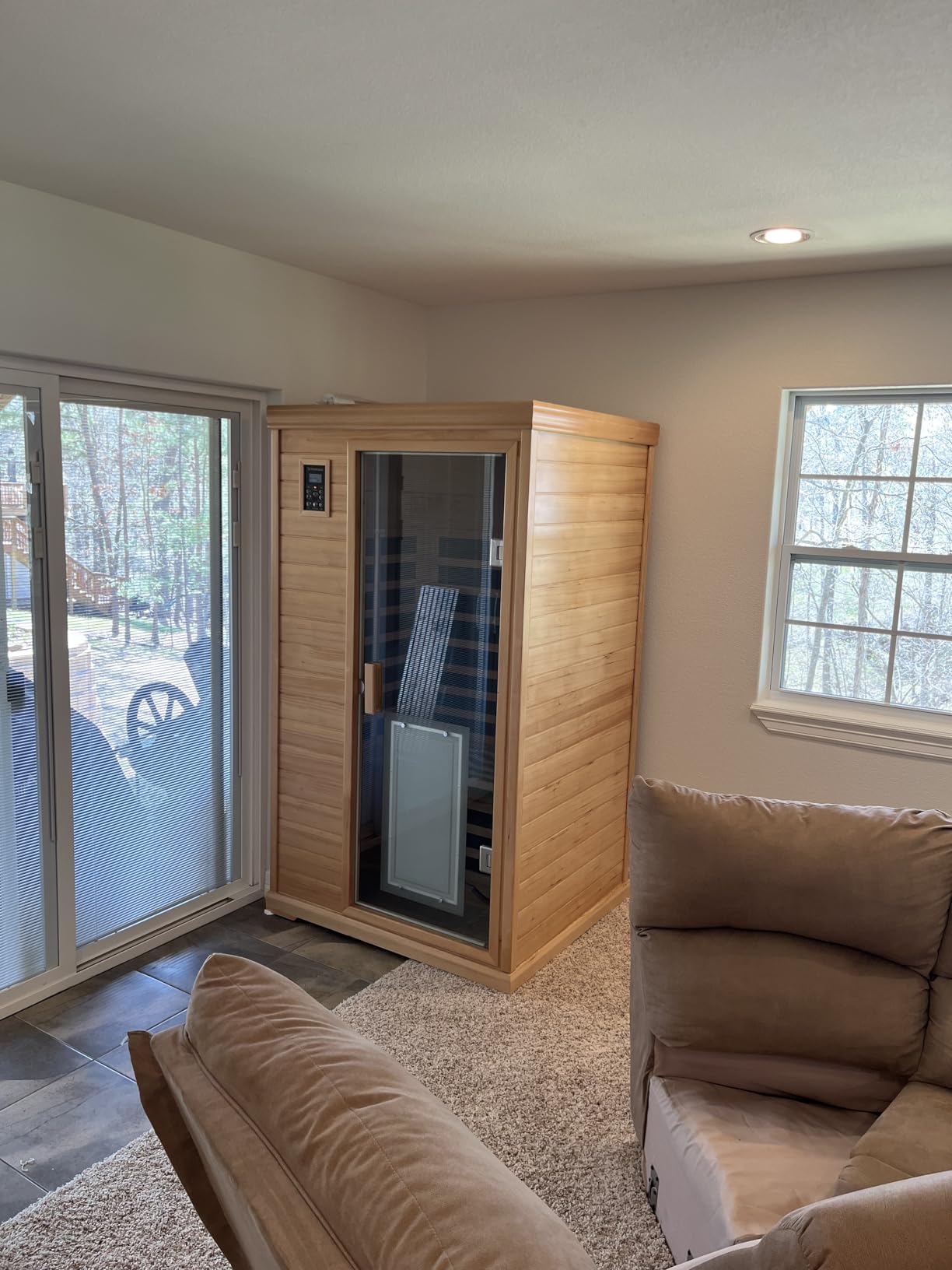 Kanlanth 2 Person Outdoor Sauna for Home, Low EMF Far Infrared Sauna, 1850W customer photo 1