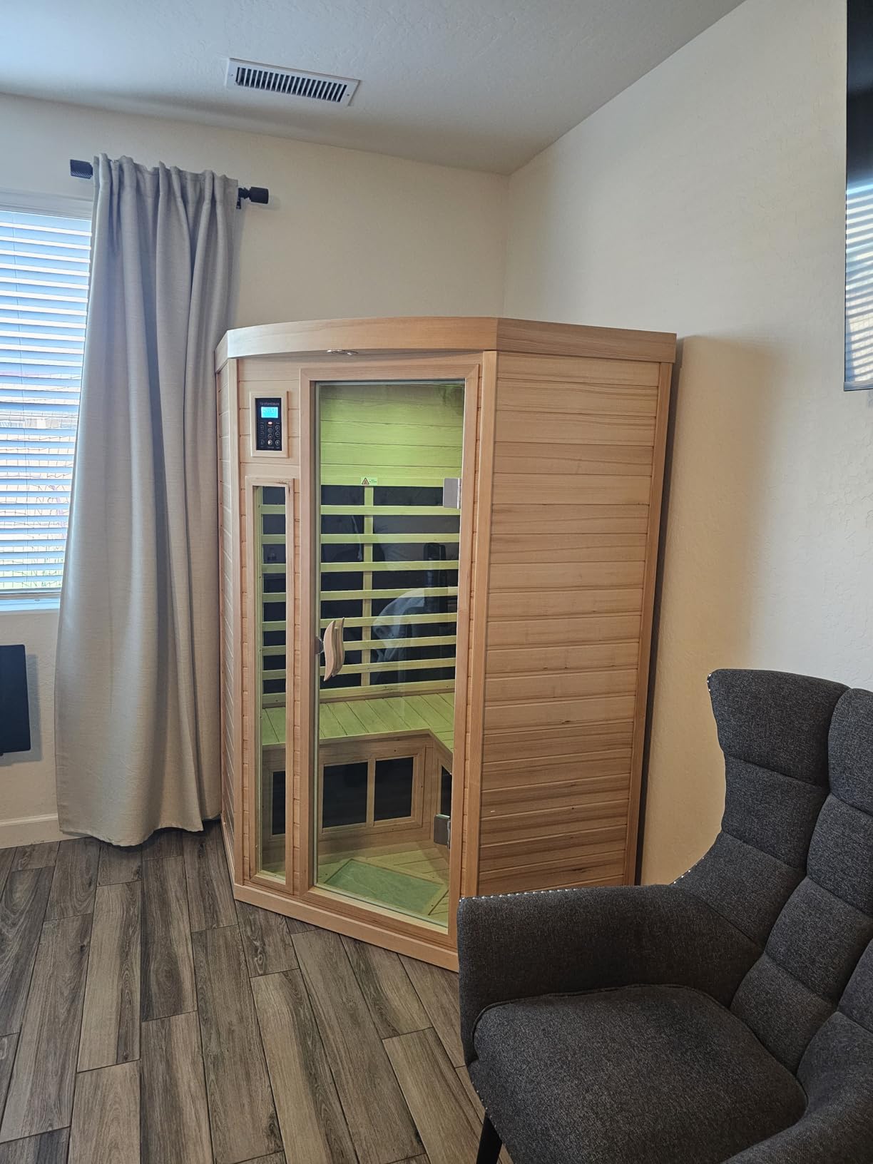 Full Spectrum Sauna, Outdoor Sauna w/Red Light Therapy, 1950W 20A customer photo 1