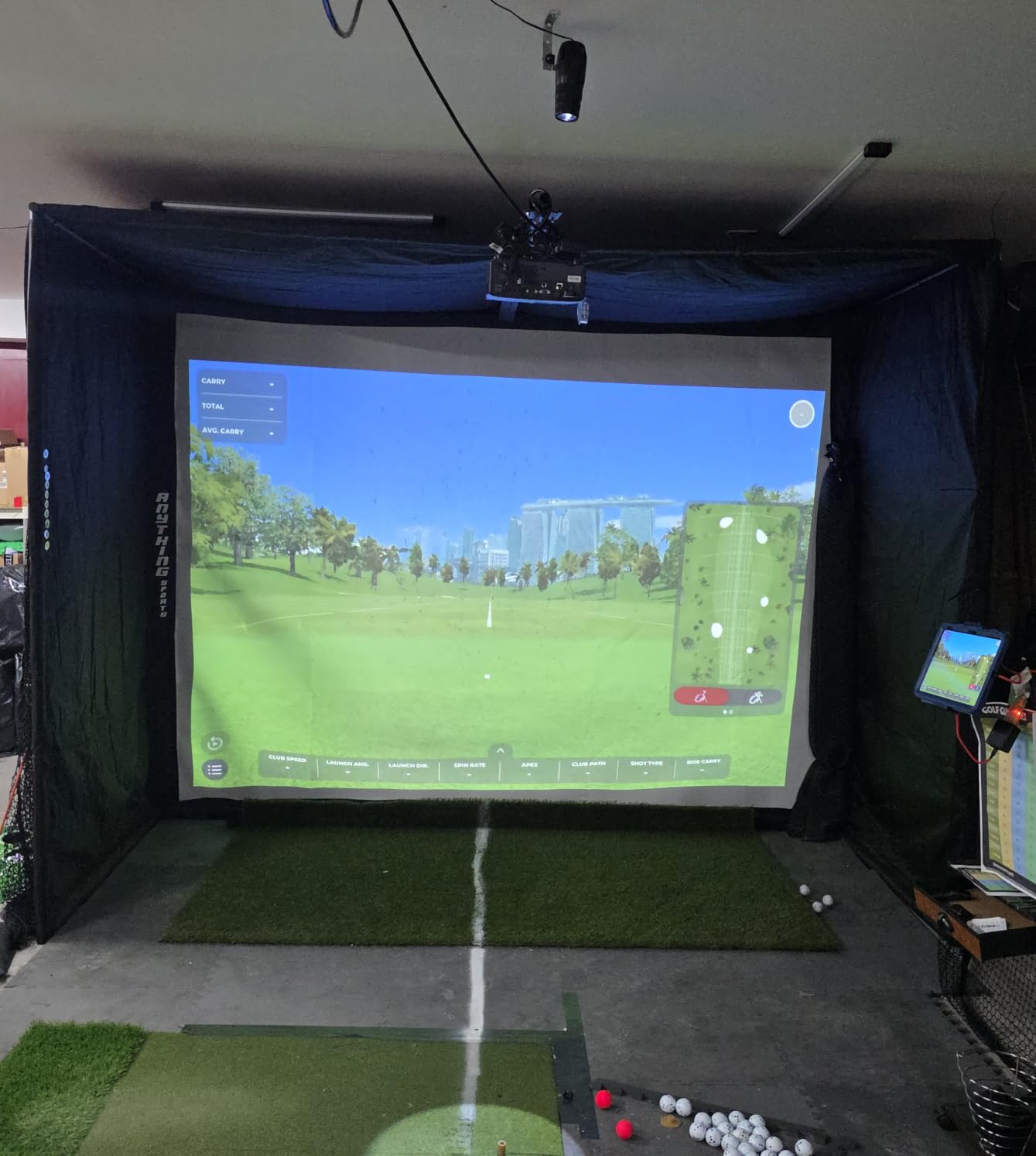 Complete Golf Simulator Enclosure Package – 4K-Ready Impact Screen with Blackout Cage, Projector Mount, Frame Poles, Side Shank Nets | Indoor & Garage Practice | Easy Setup | 12-Month Warranty customer photo 1