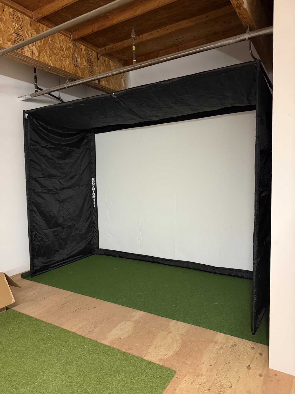Complete Golf Simulator Enclosure Package – 4K-Ready Impact Screen with Blackout Cage, Projector Mount, Frame Poles, Side Shank Nets | Indoor & Garage Practice | Easy Setup | 12-Month Warranty customer photo 2