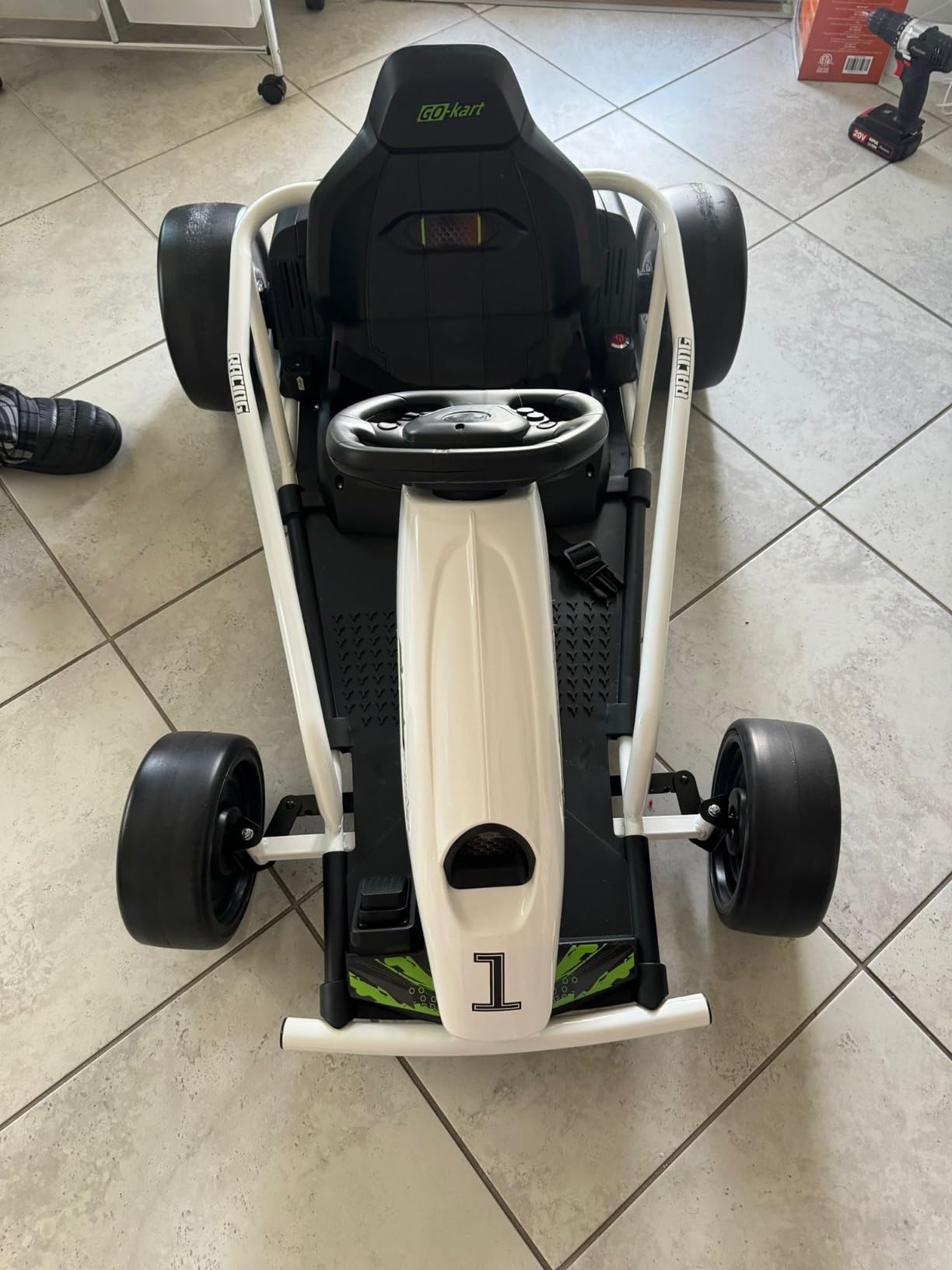 Aosom 24V Electric Go Kart Kids Drift Kart Dual Motors for Ages 8-12 Blue customer photo 2