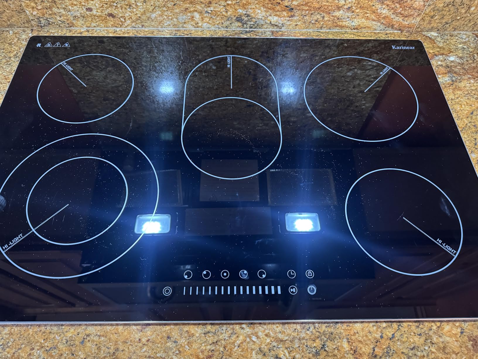 Karinear 36 Inch Electric Cooktop, 5 Burners Electric Stove Top, Drop-in customer photo 2