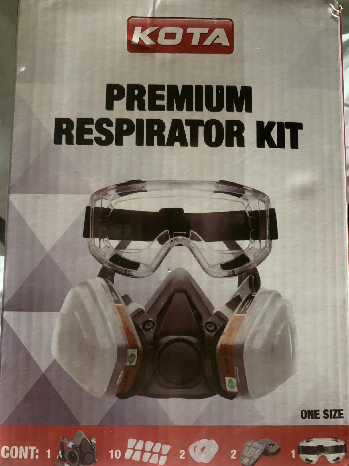 LAUCO Premium Respirator Kit - Reusable Half Face Cover Set with Safety Glasses for Gas, Painting, Machine Polishing, Staining, Car Spraying, Sanding & Cutting, DIY and Other Work Protection customer photo 2