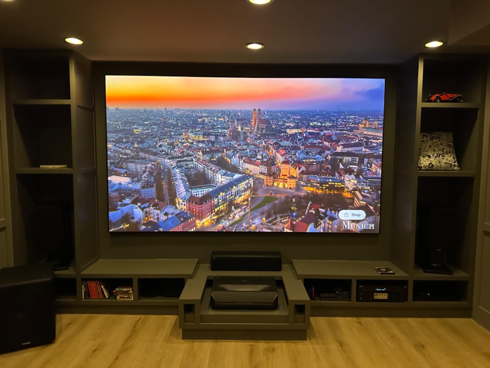 NexiGo Aurora Lite, 4K UHD Ultra Short Throw Tri-Color Laser Projector, 1900 Lumens, Dolby Vision & Atmos, HDR10+, 3D, 150