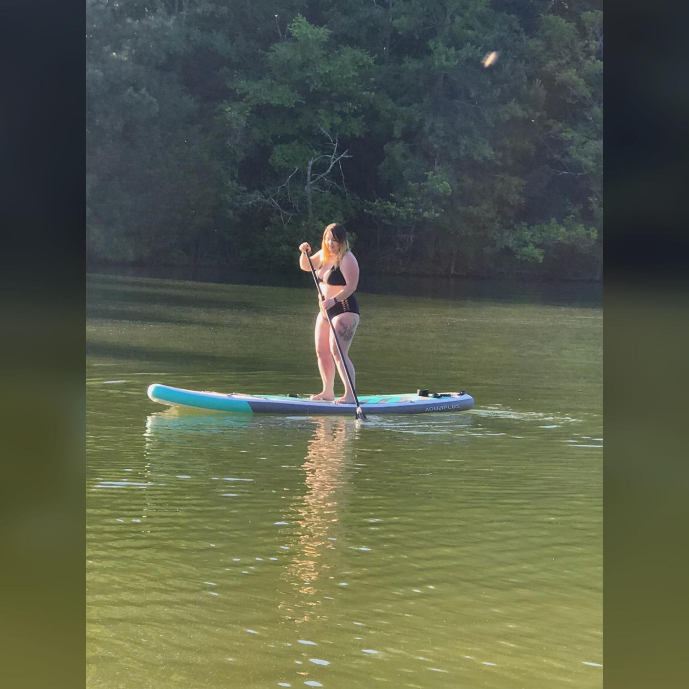 Aqua Plus 6inches Thick Inflatable SUP for All Skill Levels Stand Up Paddle Board,Paddle,Pump,ISUP Travel Backpack, Leash,Shoulder Strap,Youth,Adult Inflatable Paddle Board customer photo 2