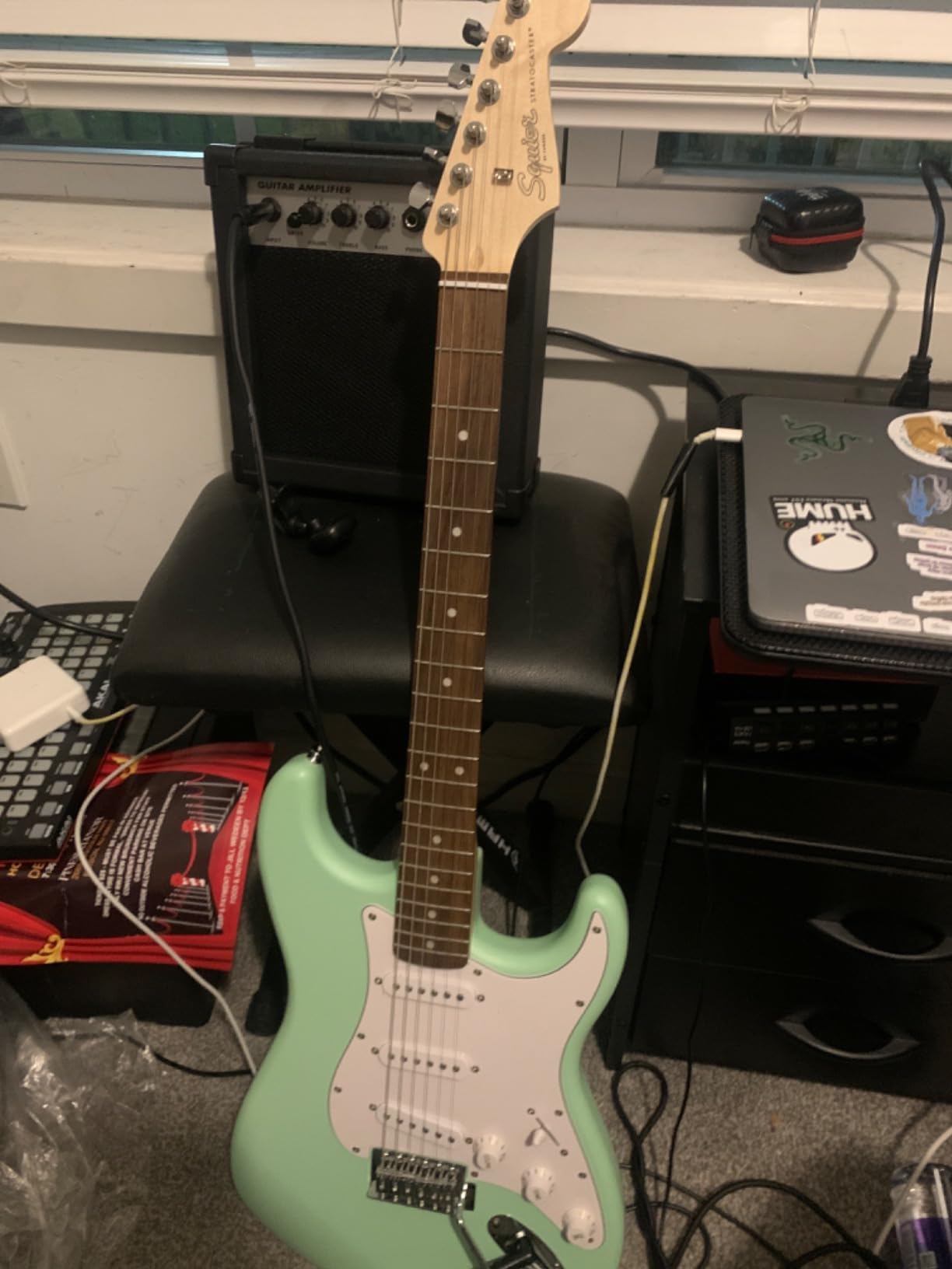 Fender Squier Stratocaster Electric Guitar - Daphne Blue Bundle with Amplifier, Gig Bag, Cable, Strap, Picks, and Austin Bazaar Instructional Video customer photo 1