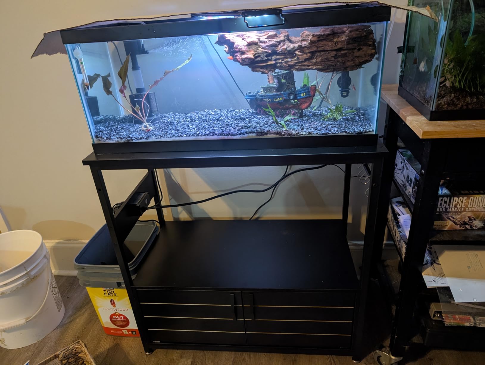 Bestier 55-75 Gal Fish Tank Stand Cabinet with Power Outlet & LED, Black customer photo 2