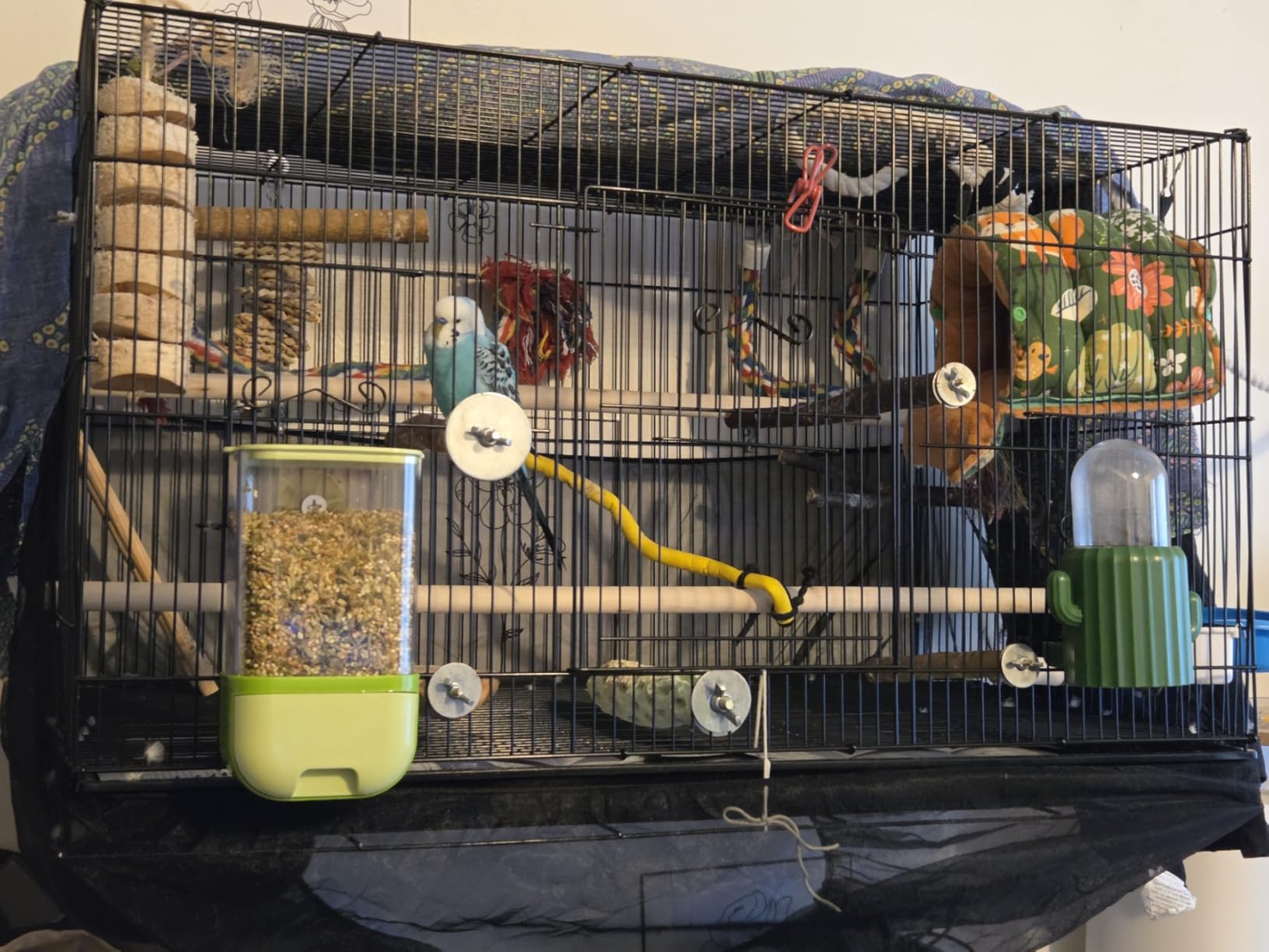 VEVOR 30-inch Flight Bird Cage, Stackable Bird Cage for Small Parrots Canaries Cockatiels Lovebirds Finches Budgies Conures Macaws Pet Travel Birdcage with Handle and Perches customer photo 2
