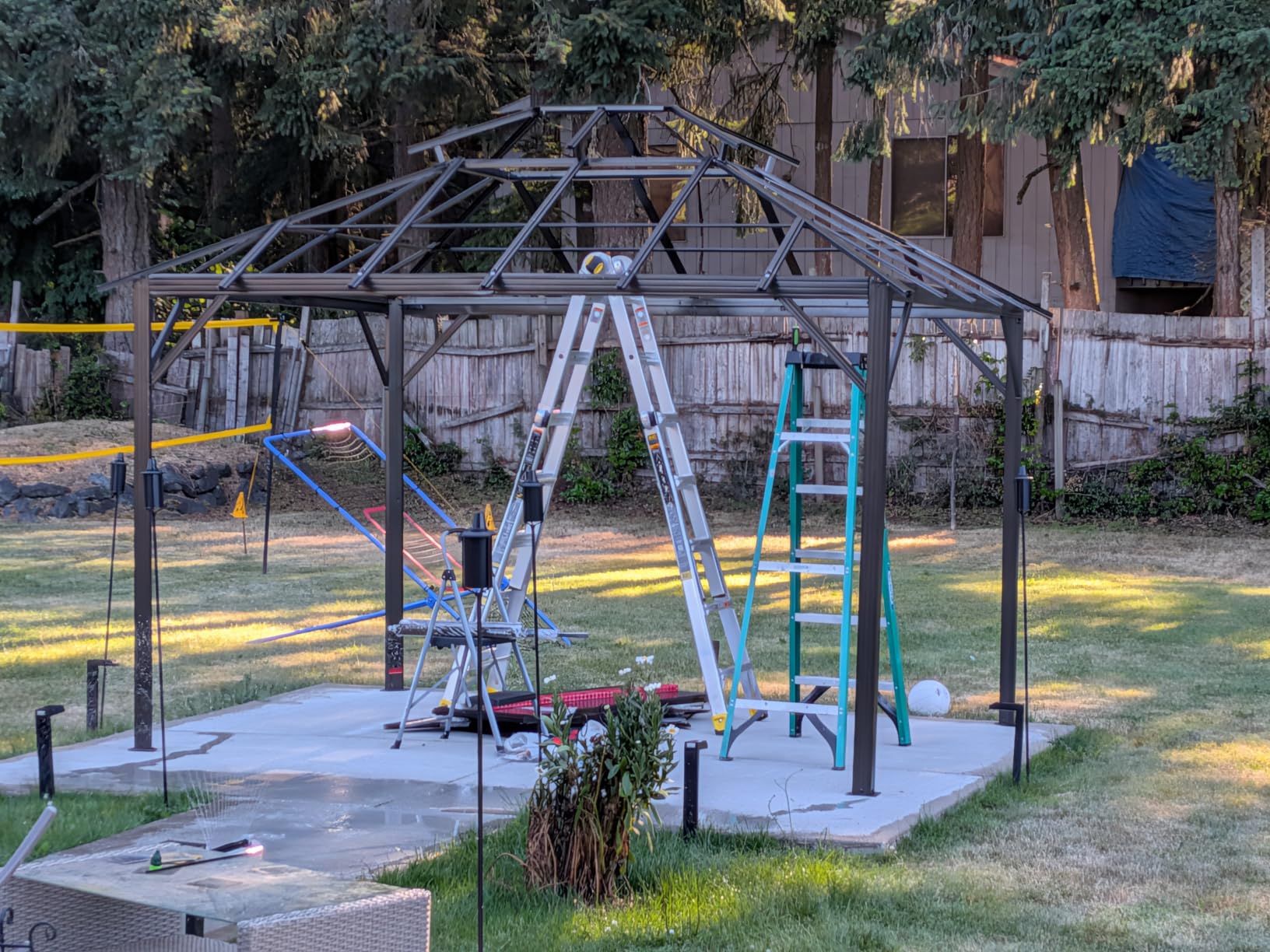 Aoxun 12'x10' Hardtop Gazebo with Polycarbonate Double Roof, Brown customer photo 1