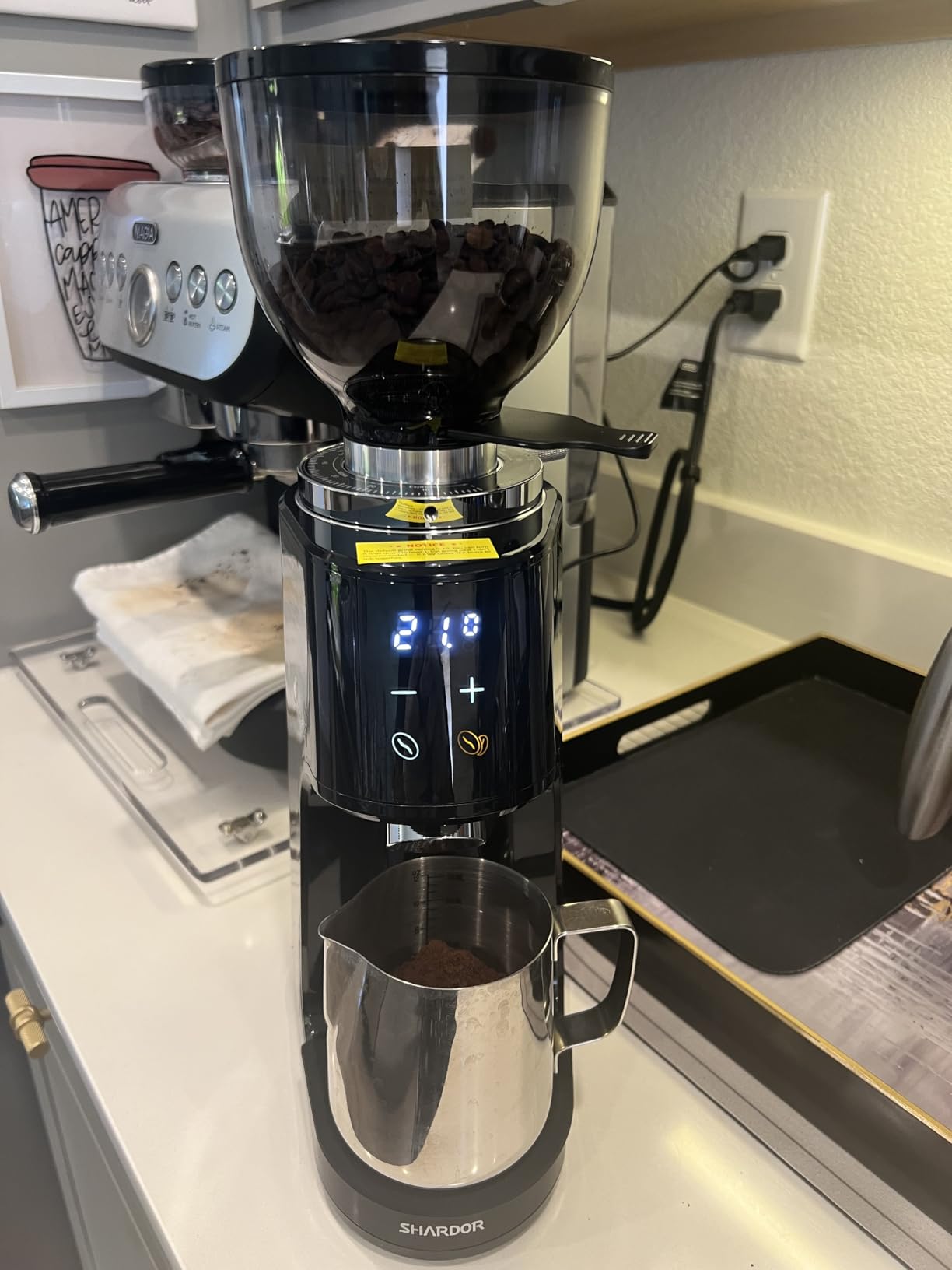 SHARDOR 64mm Flat Burr Coffee Grinder, 100 Settings, Anti-Static, Black customer photo 1