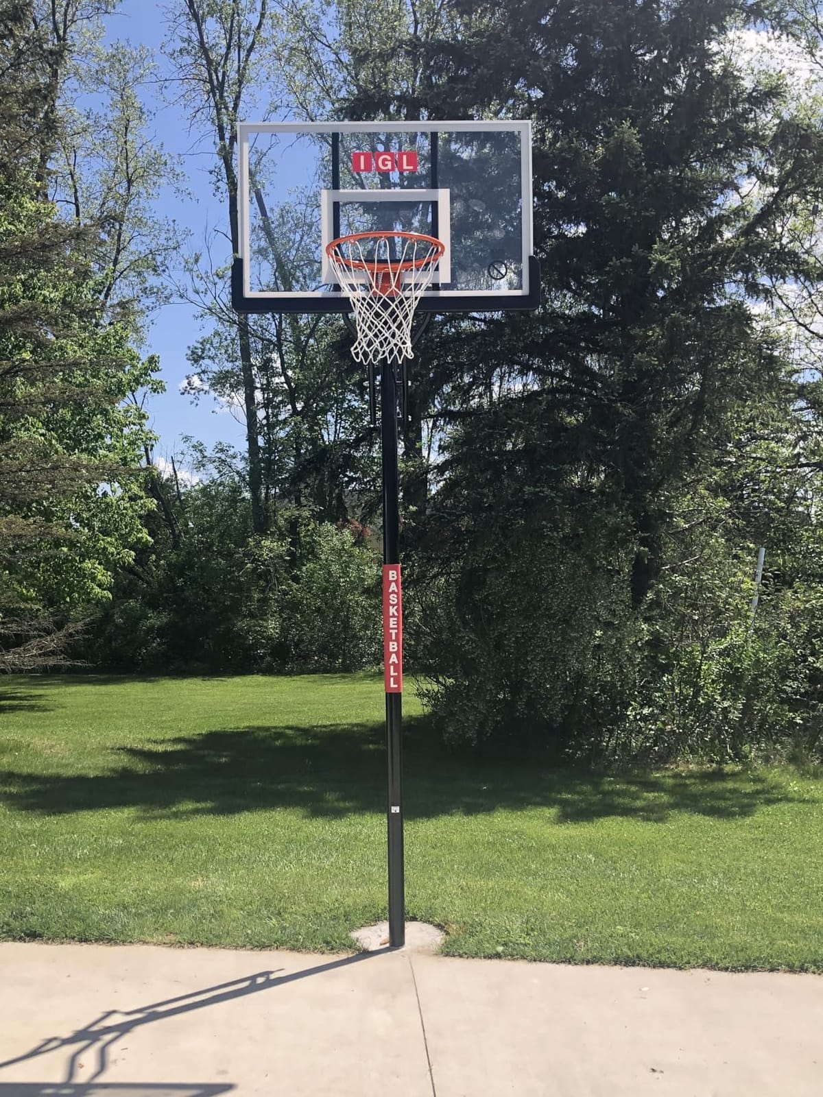 IGL In ground Basketball Hoops Outdoor, 10ft Height Adjustable Basketball Goal In ground with Shatterproof Backboard and Pro-Style Rim customer photo 1