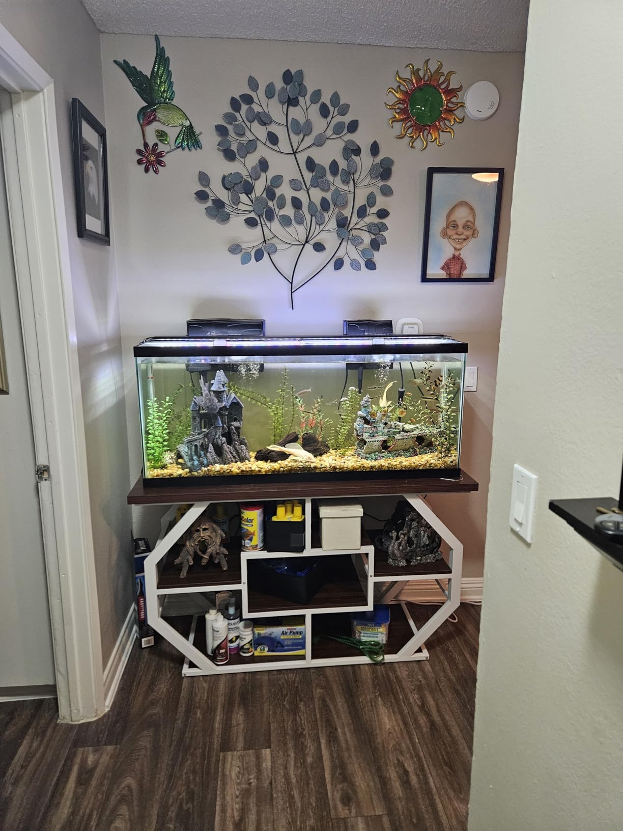 DWVO 55-75 Gallon Aquarium Stand 29 with Power Outlet,Black & Gold customer photo 1