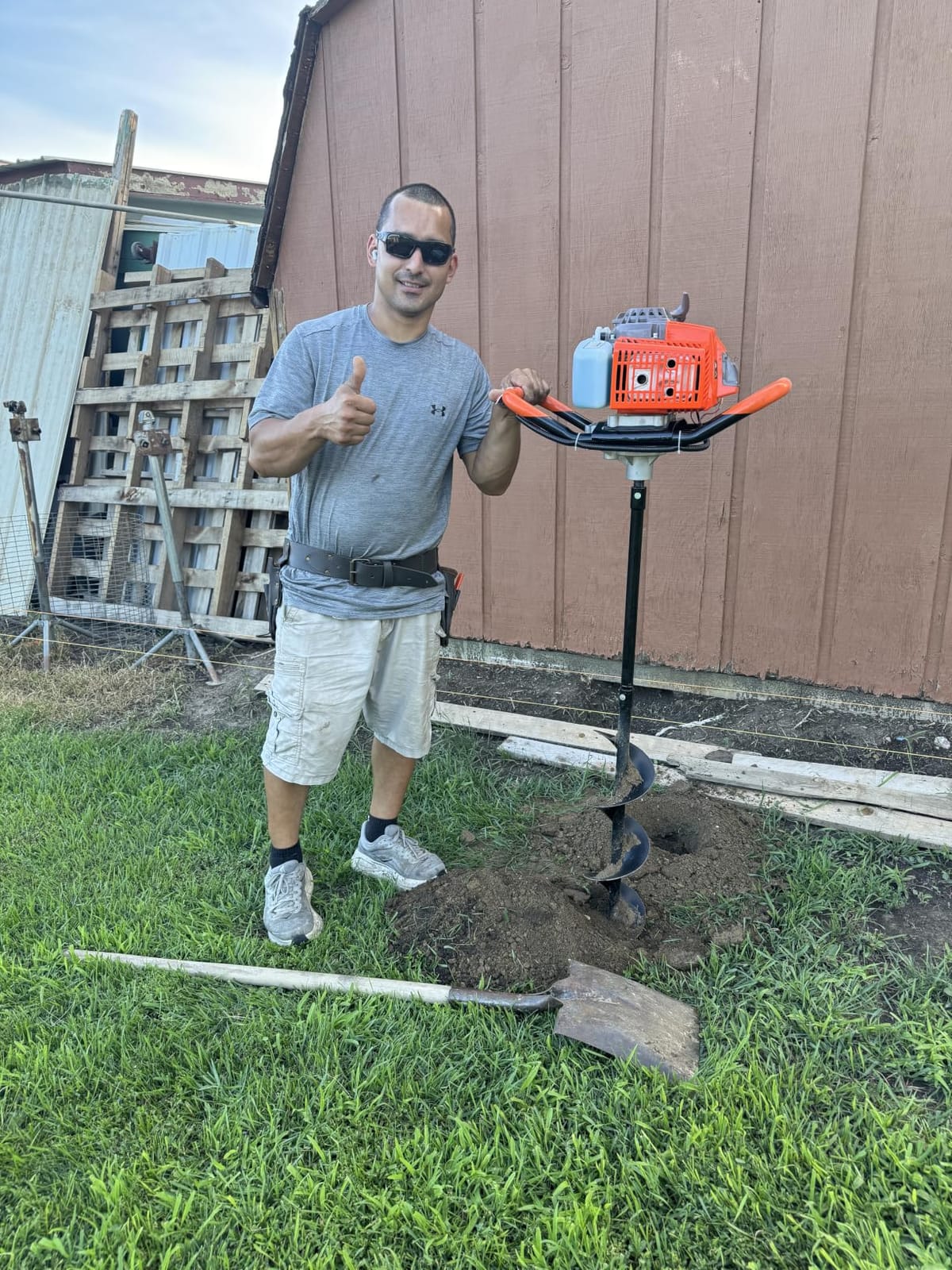 72CC Gas Powered Post Hole Digger with 3 Drill Bits (4