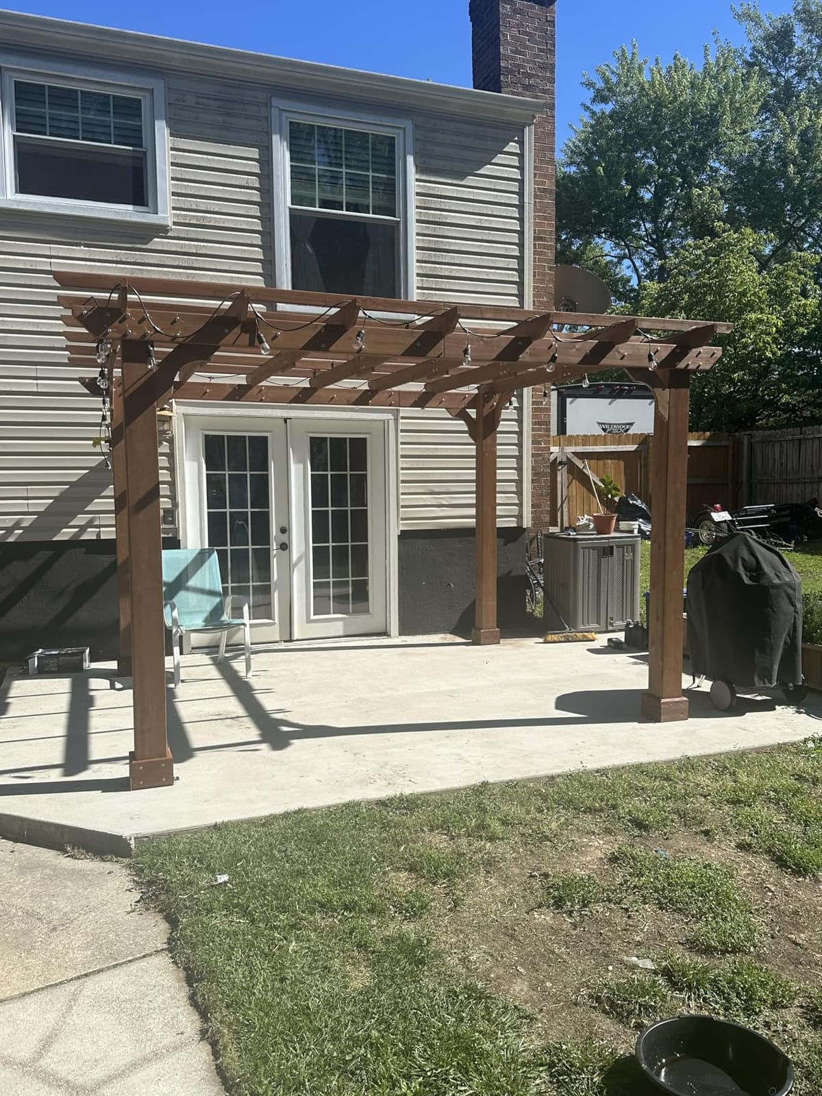 BlueWish 10' x 12' Patio Pergola, Cedar Wood Pergolas with Solid Structure, Pergola Kits, Outdoor Pergolas and Gazebos with Slatted Trellis Roof for Deck Backyard Grill Party Garden customer photo 2