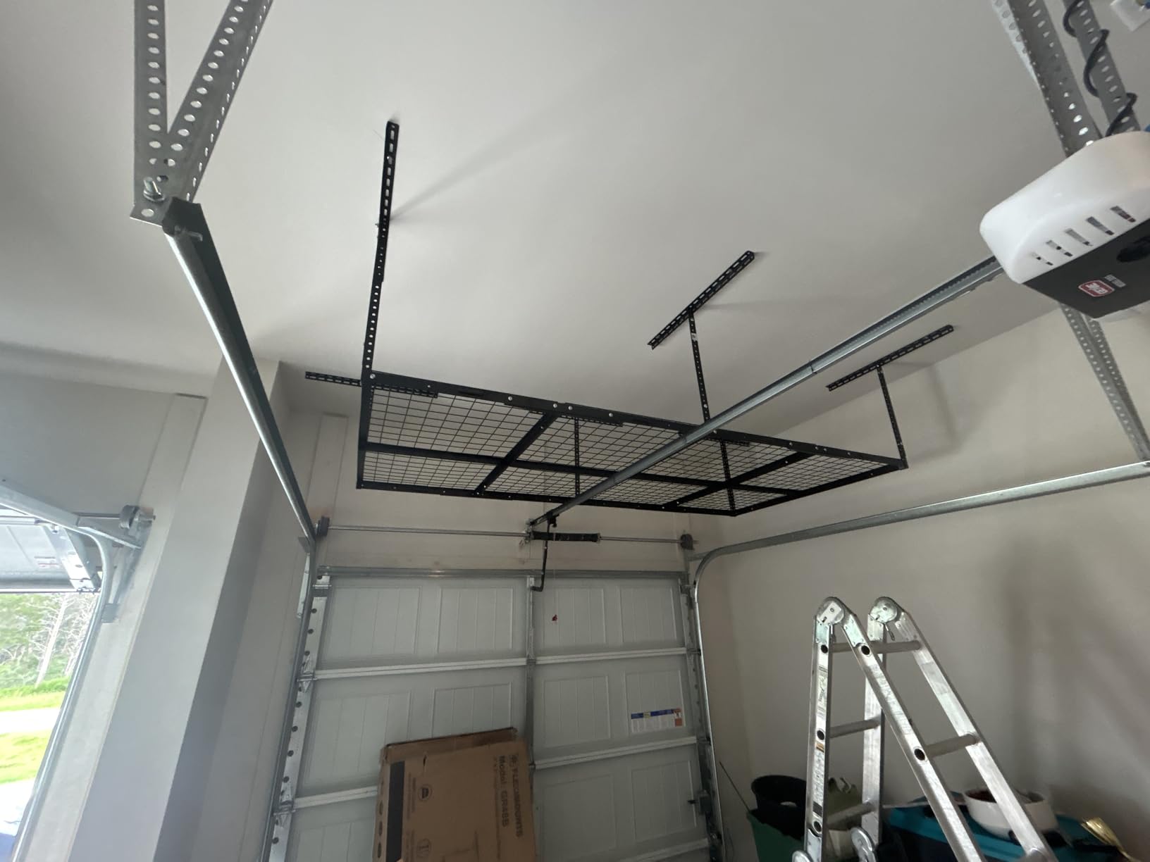 2x8ft Overhead Ceiling Garage Storage Rack, 400LBS Capacity, Black customer photo 2